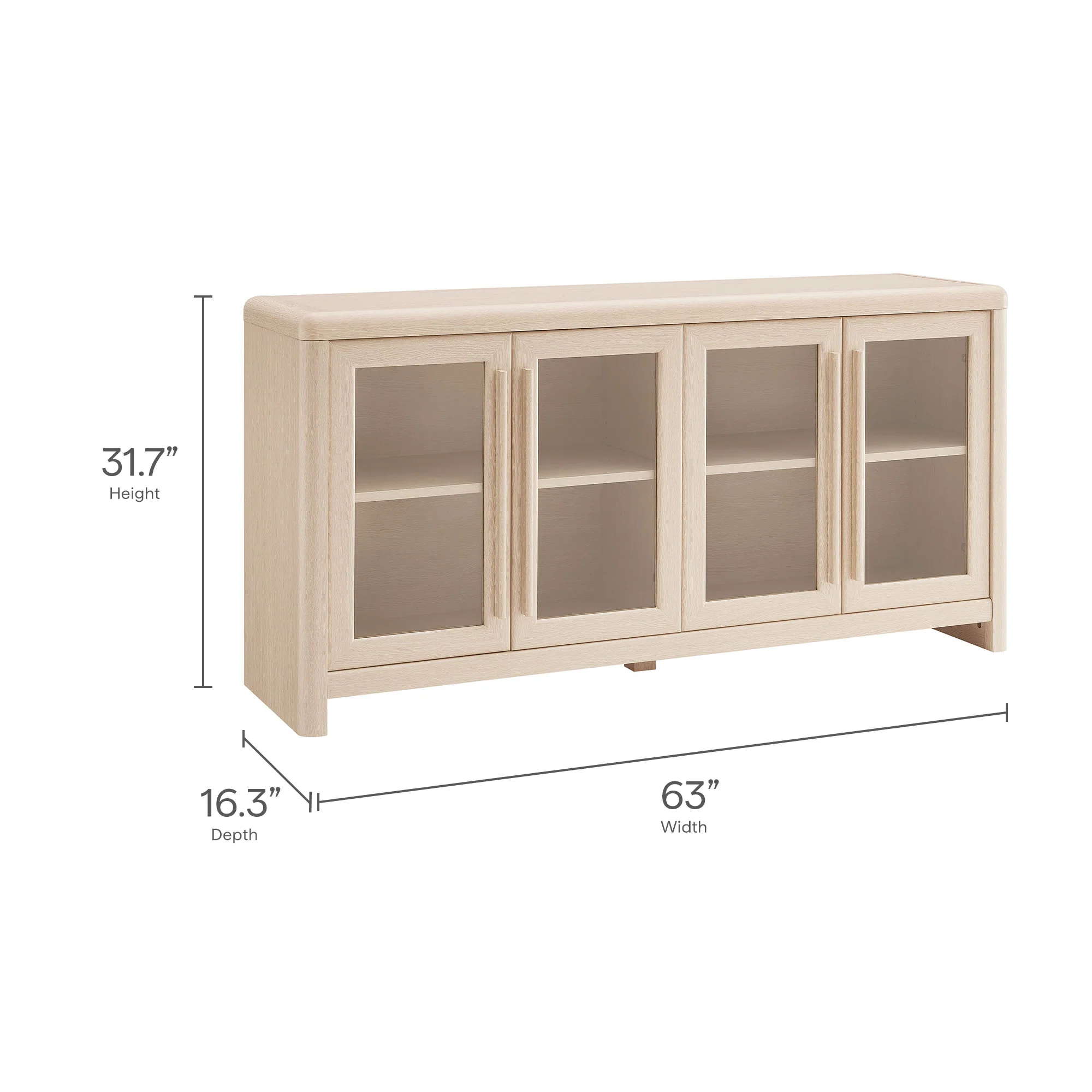 Evren 4-Door Sideboard Storage Display Cabinet by Modway - Image 9