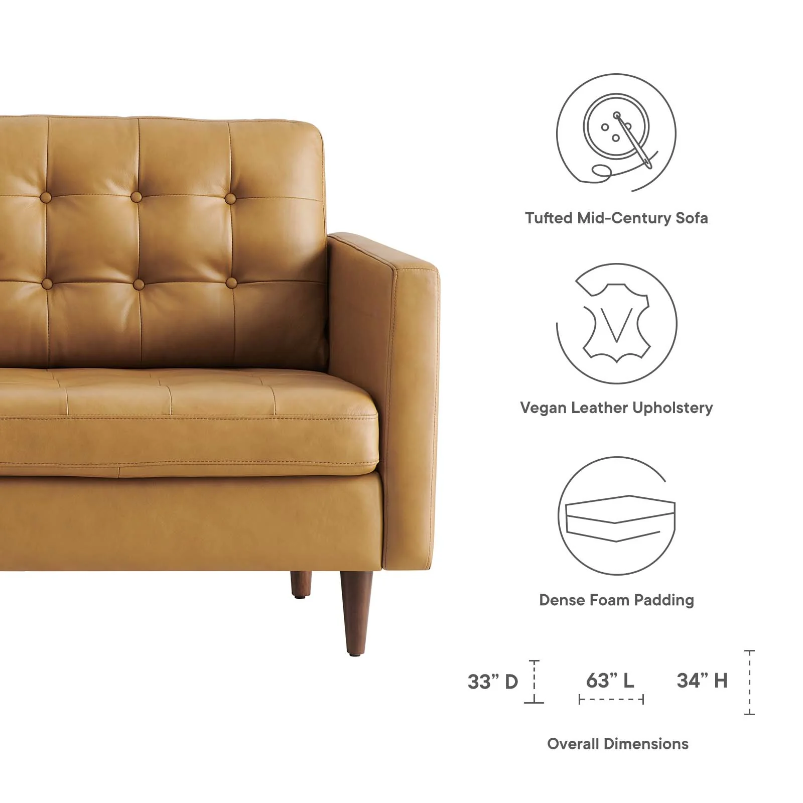 Exalt Tufted Vegan Leather Loveseat By Modway - EEI-6100 - Image 15