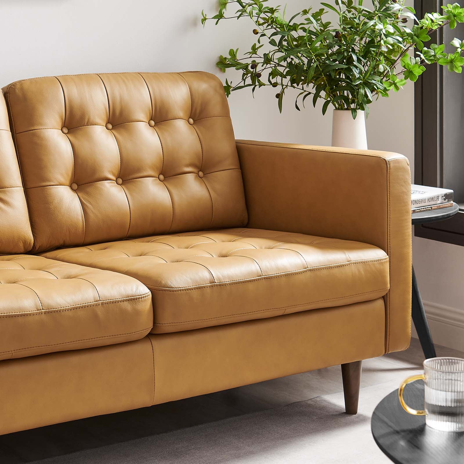 Exalt Tufted Vegan Leather Loveseat By Modway - EEI-6100 - Image 16