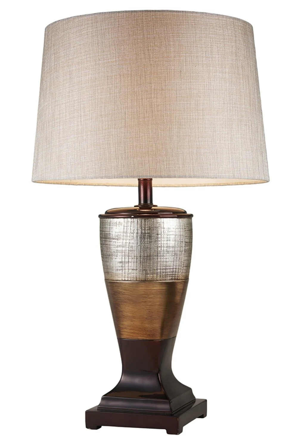Exotic Brown and Gold Wide Stripe Table Lamp By Homeroots - Image 3