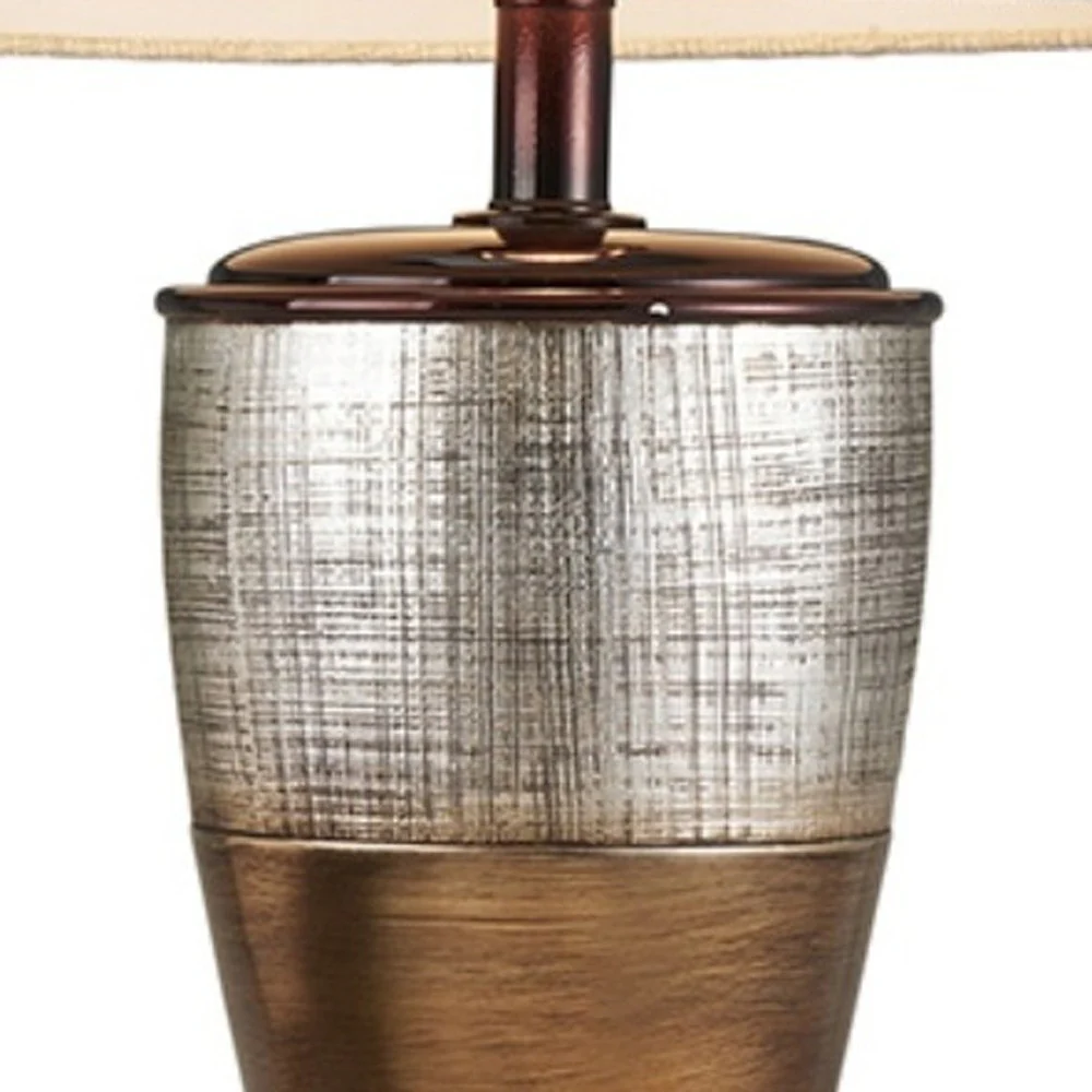 Exotic Brown and Gold Wide Stripe Table Lamp By Homeroots - Image 4