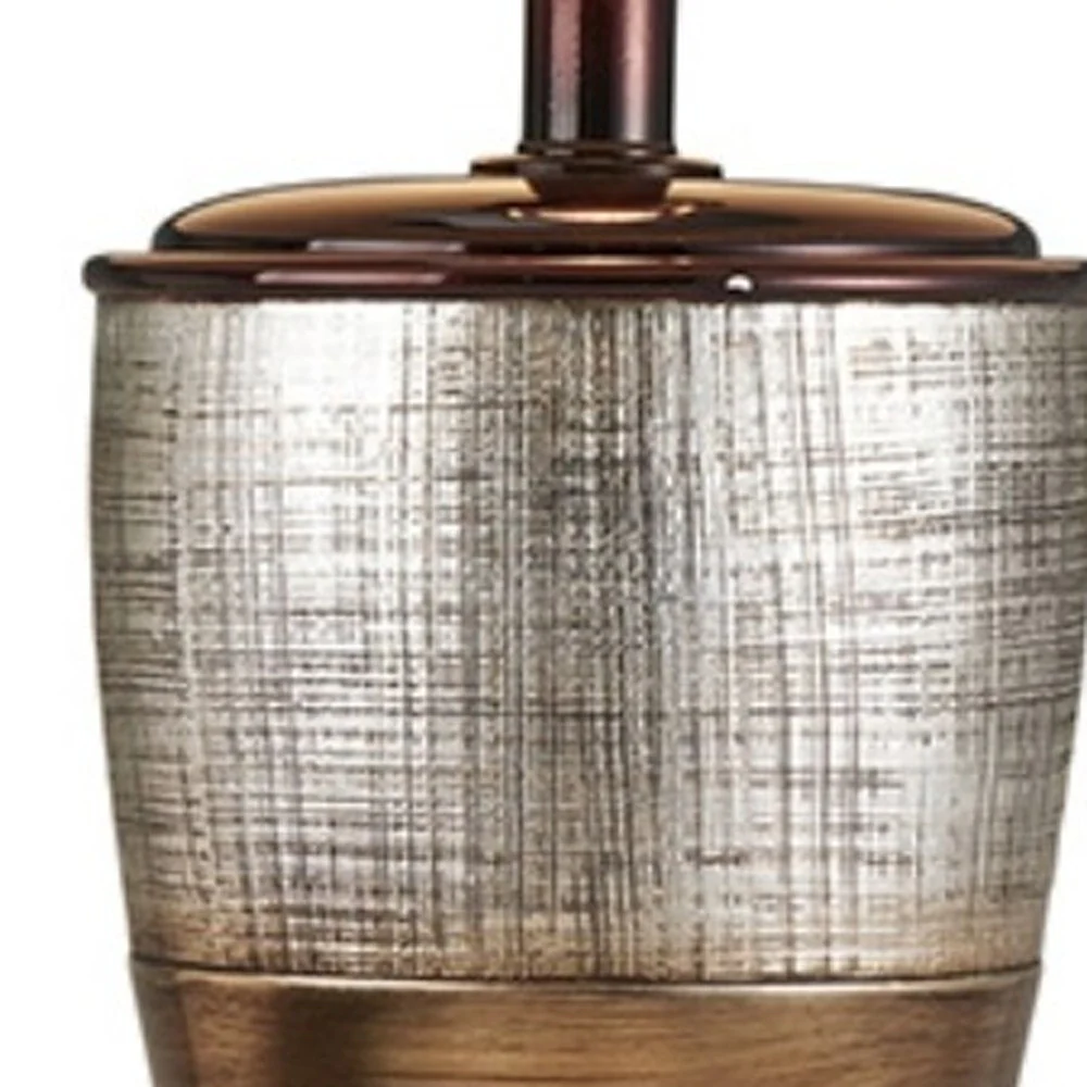 Exotic Brown and Gold Wide Stripe Table Lamp By Homeroots - Image 5