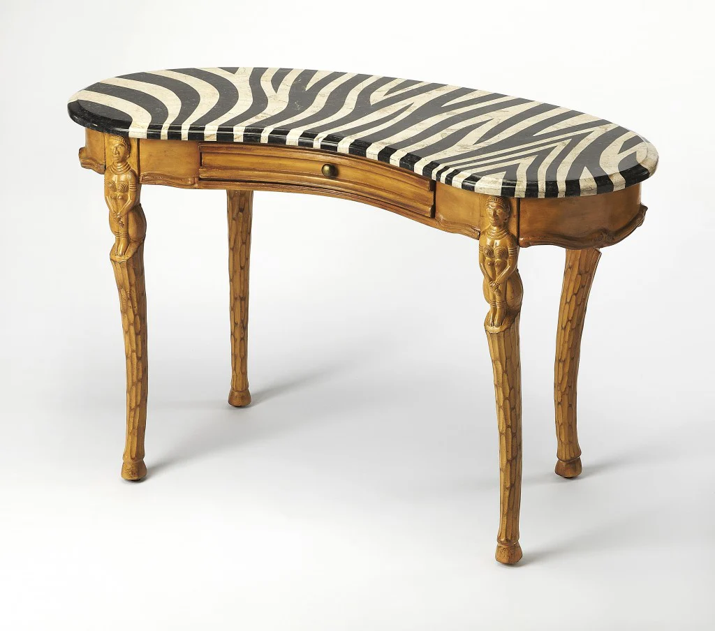 Exotic Zebra Curved Multifunctional Laptop Desk By Homeroots - Image 2