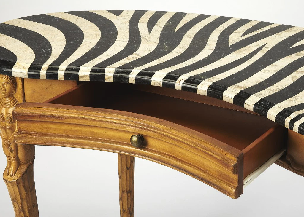 Exotic Zebra Curved Multifunctional Laptop Desk By Homeroots - Image 3
