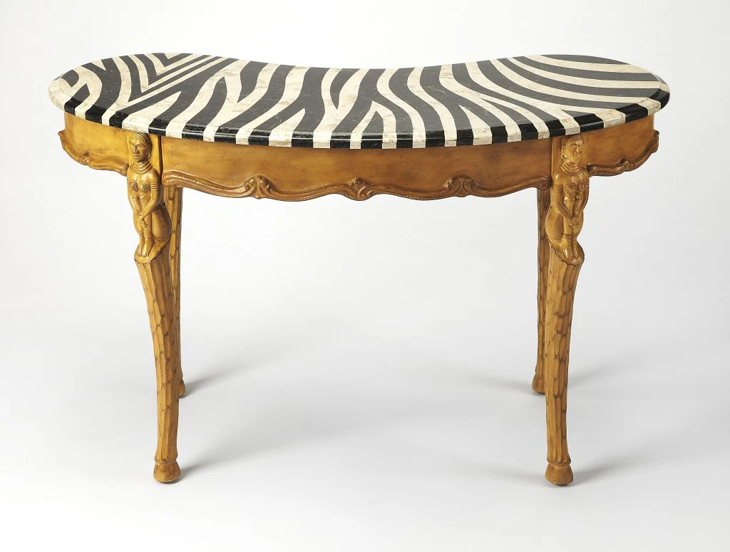 Exotic Zebra Curved Multifunctional Laptop Desk By Homeroots - Image 4