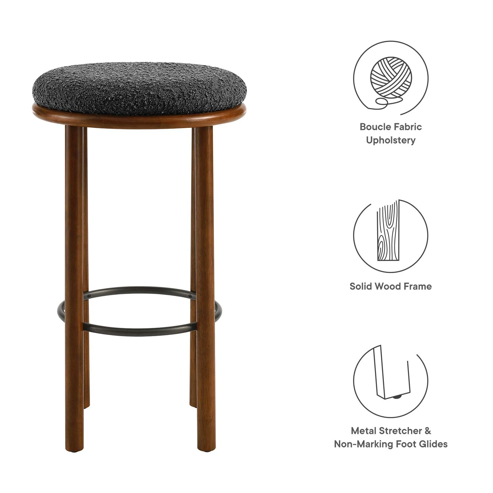 Fable Boucle Fabric Bar Stools - Set of 2 By Modway - EEI-6819 - Image 13