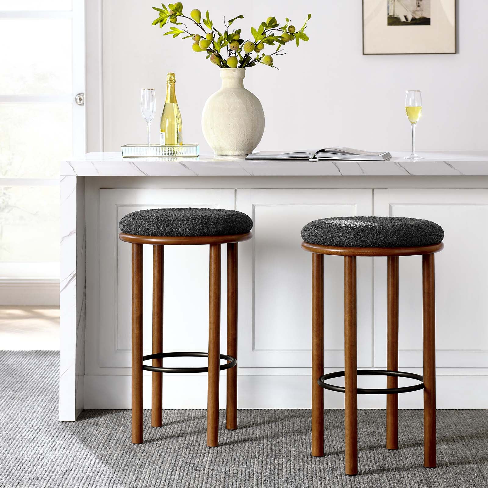 Fable Boucle Fabric Bar Stools - Set of 2 By Modway - EEI-6819 - Image 16
