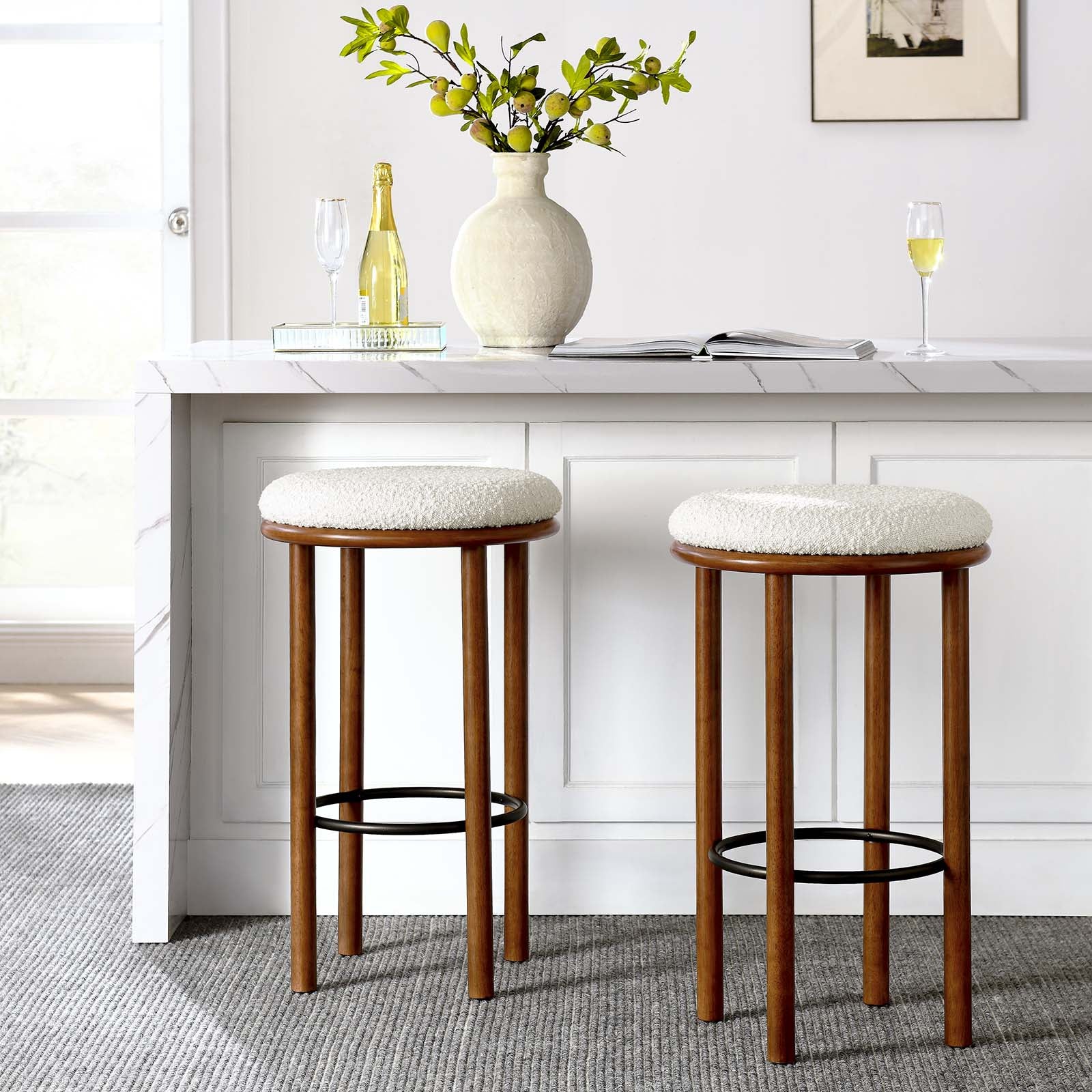 Fable Boucle Fabric Bar Stools - Set of 2 By Modway - EEI-6819 - Image 24