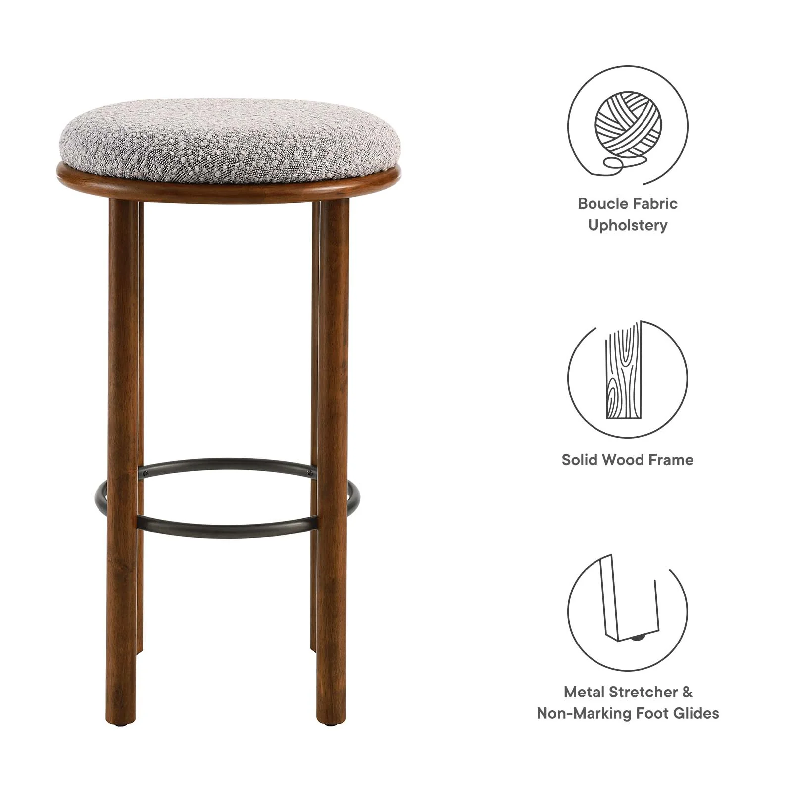 Fable Boucle Fabric Bar Stools - Set of 2 By Modway - EEI-6819 - Image 29