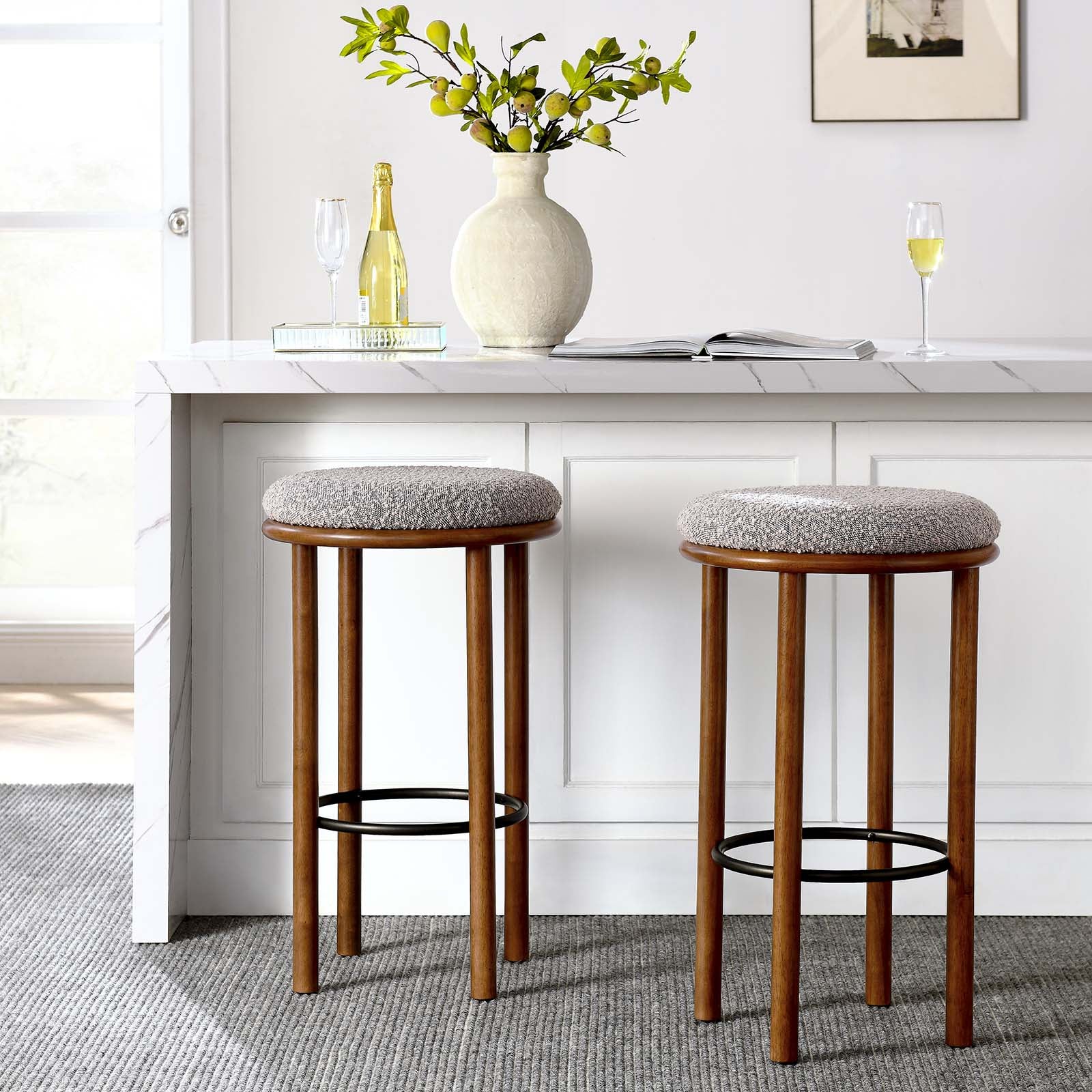 Fable Boucle Fabric Bar Stools - Set of 2 By Modway - EEI-6819 - Image 32