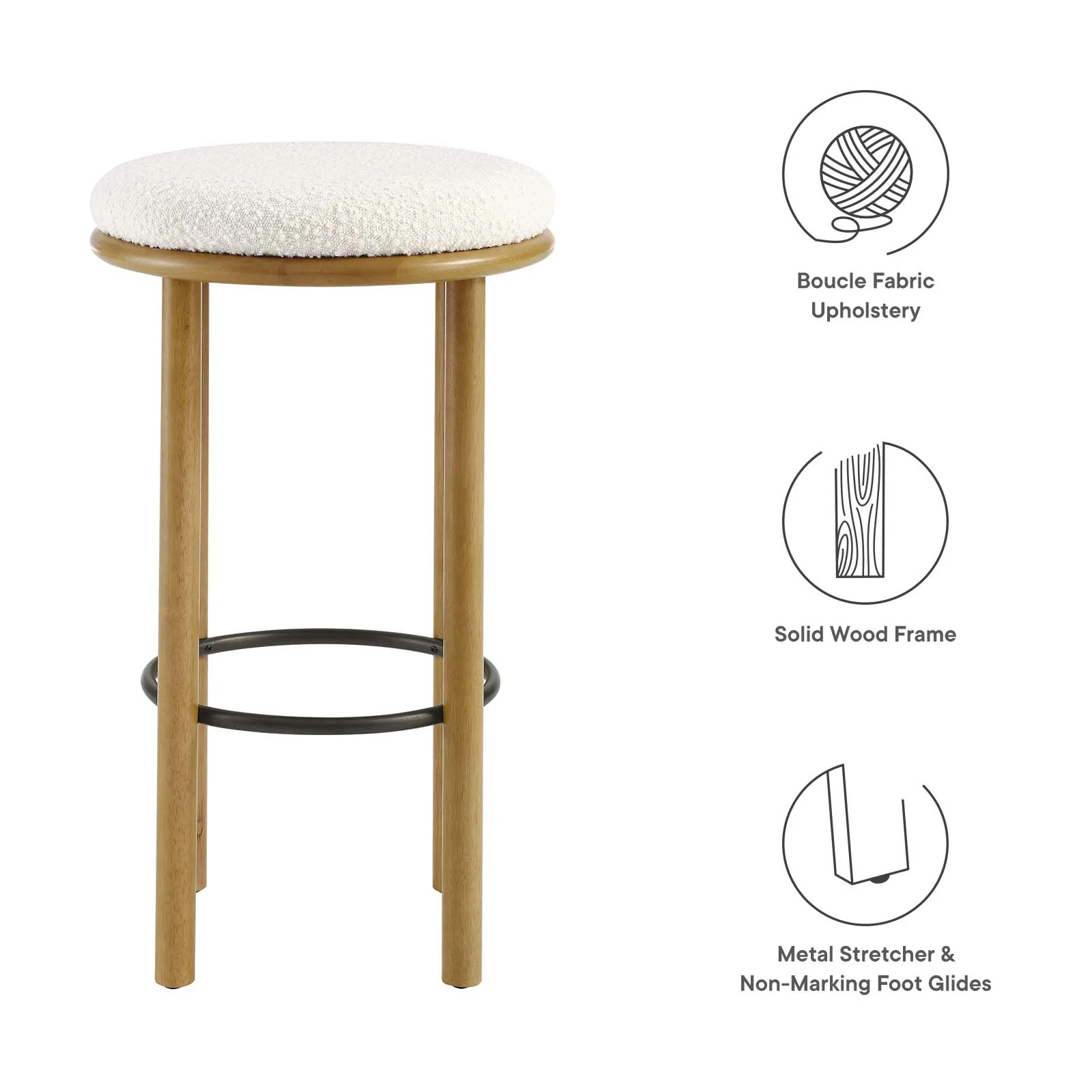 Fable Boucle Fabric Bar Stools - Set of 2 By Modway - EEI-6819 - Image 6