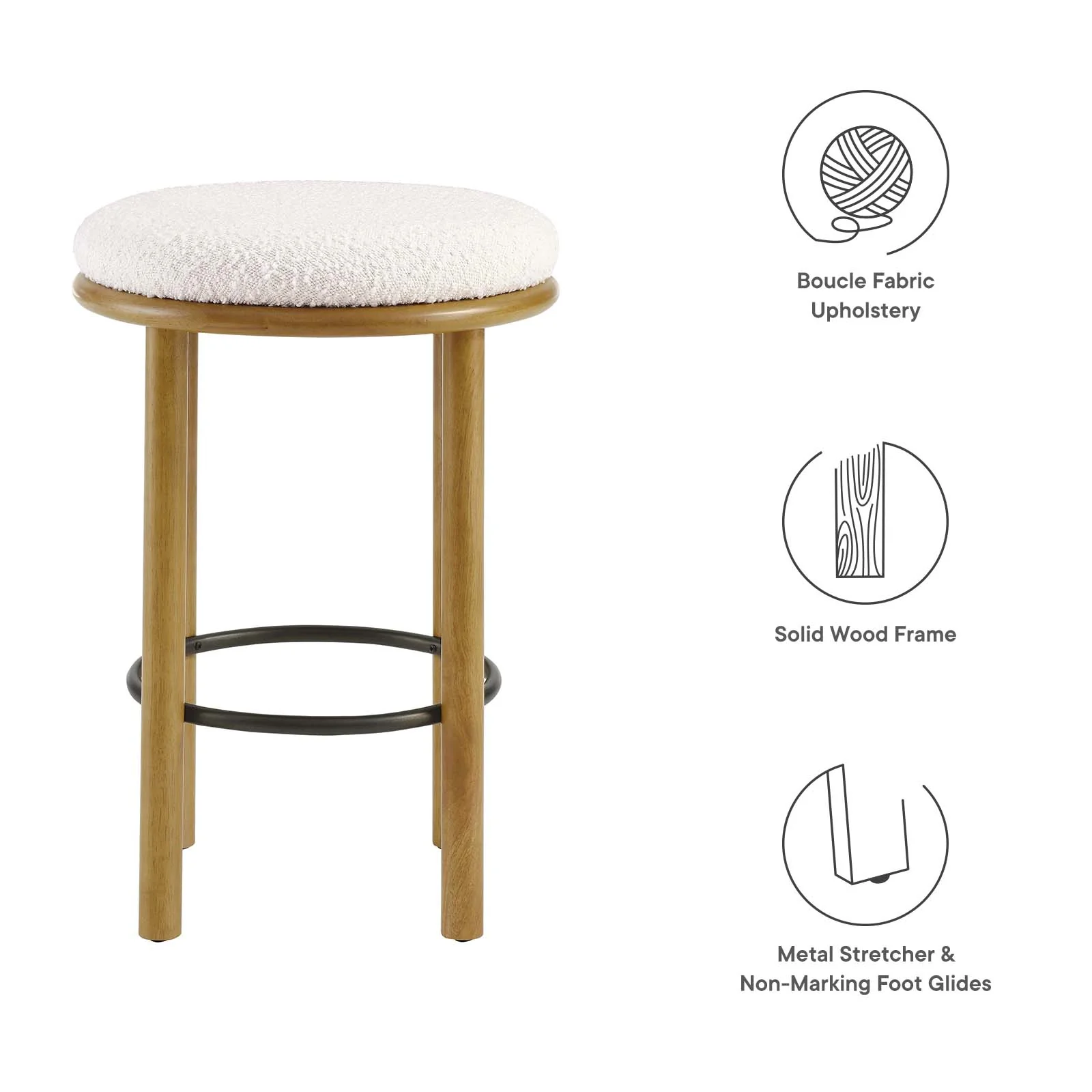 Fable Boucle Fabric Counter Stools - Set of 2 By Modway - EEI-6818 - Image 6