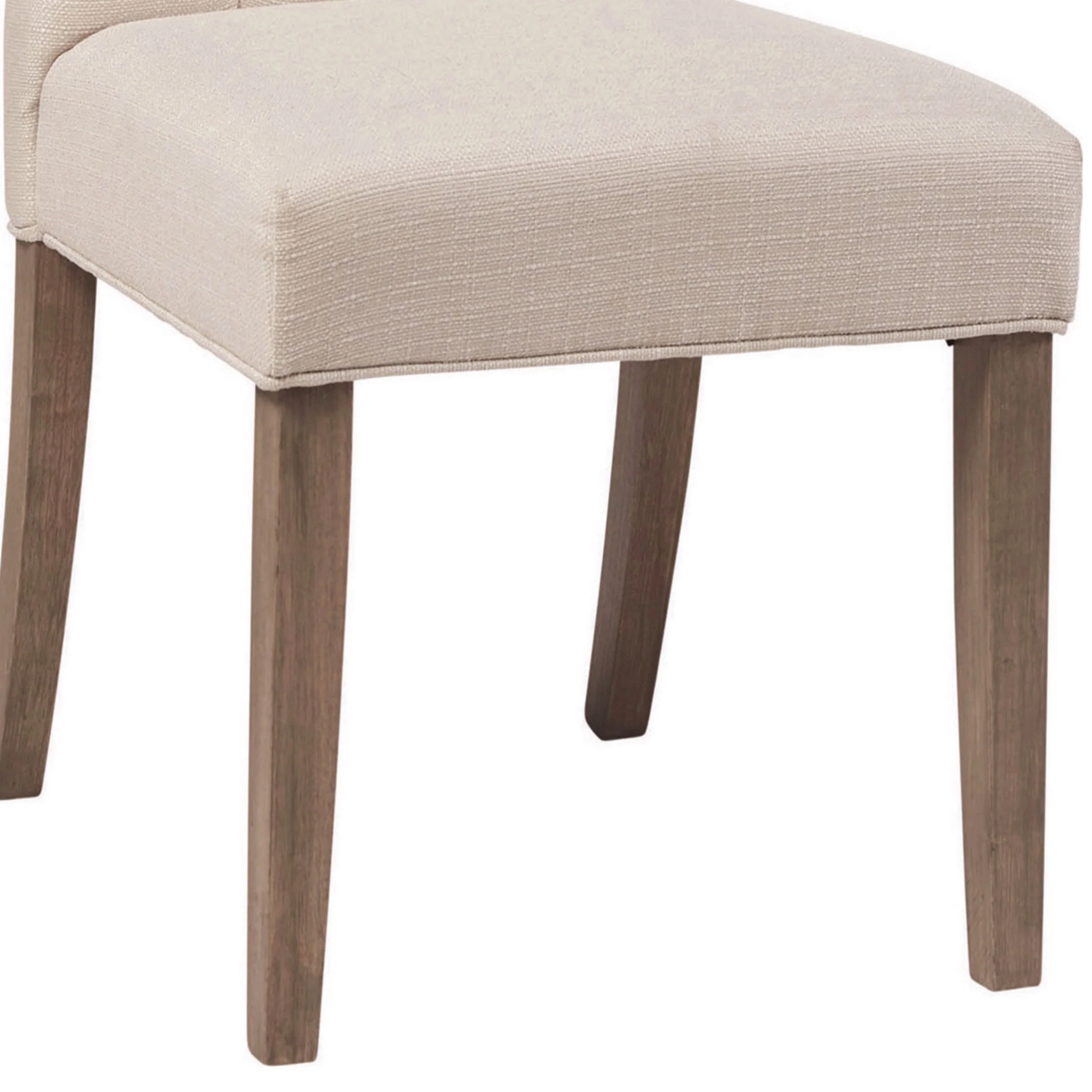 Fabric Dining Chair With Button Tufted Back Set Of 2 Beige By Benzara - Image 3