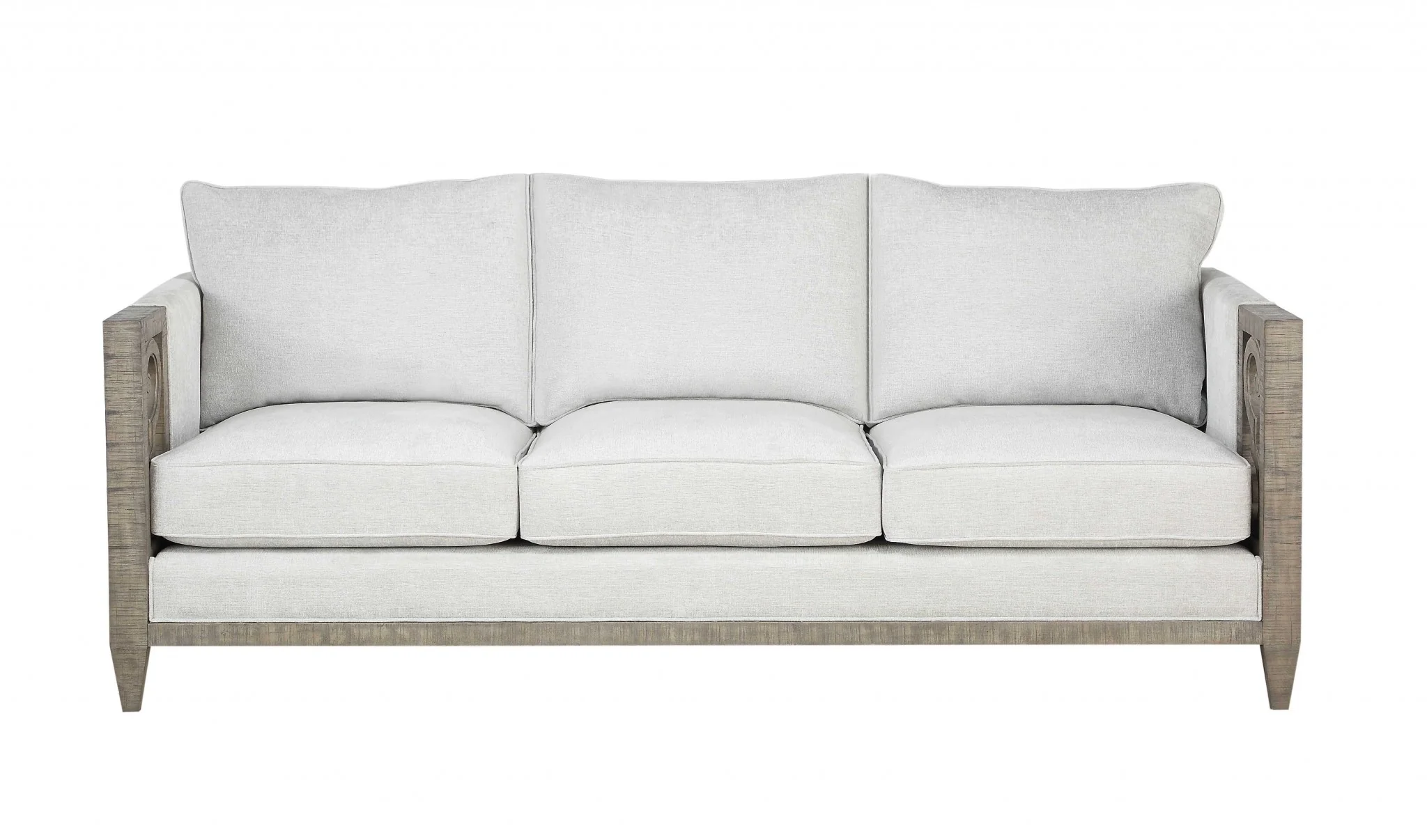 Fabric Salvaged Natural Upholstery Wood Leg Sofa By Homeroots - Image 2