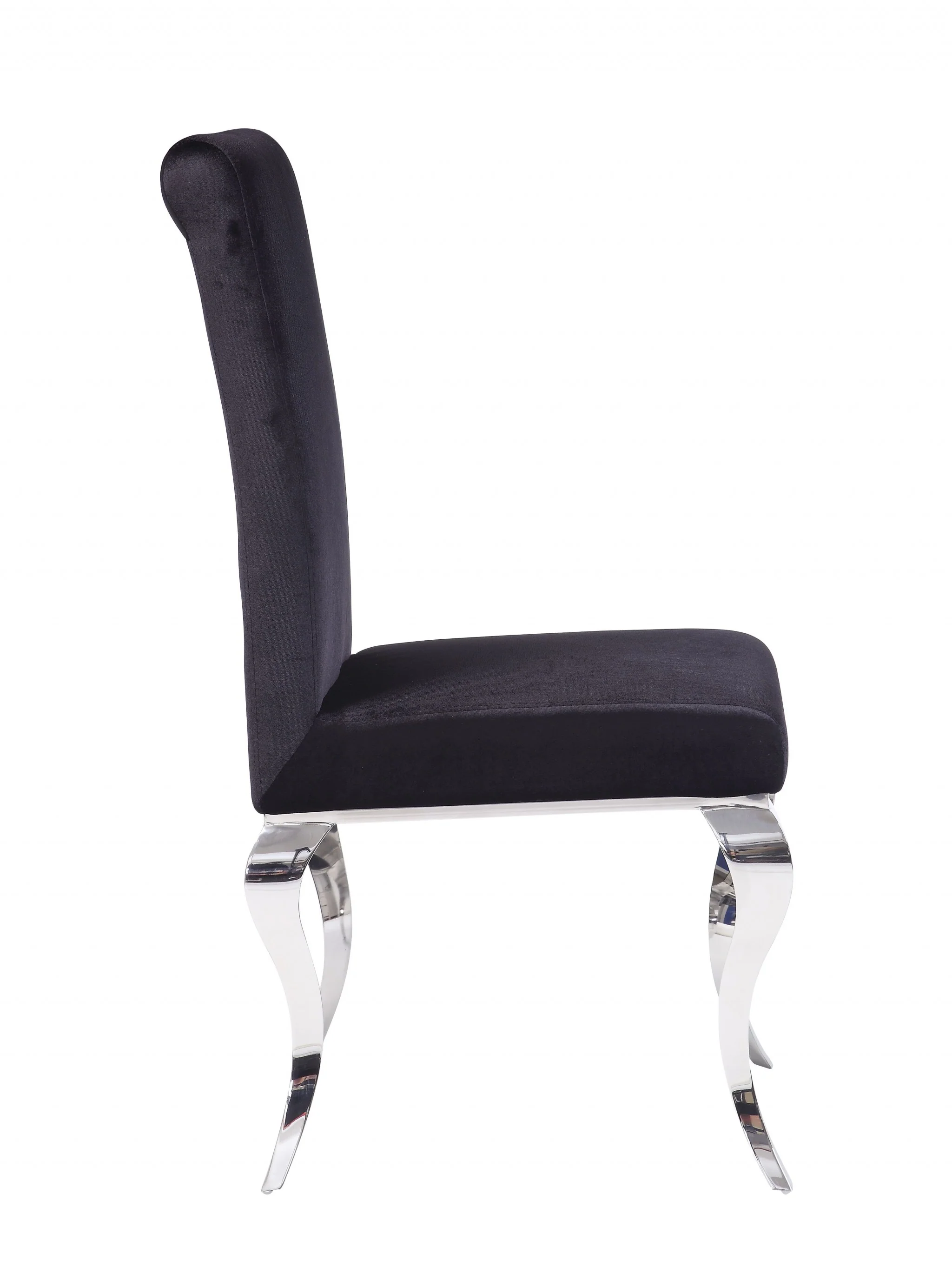 Fabric Stainless Steel Upholstered Seat Side Chair Set By Homeroots - 347318 - Image 2