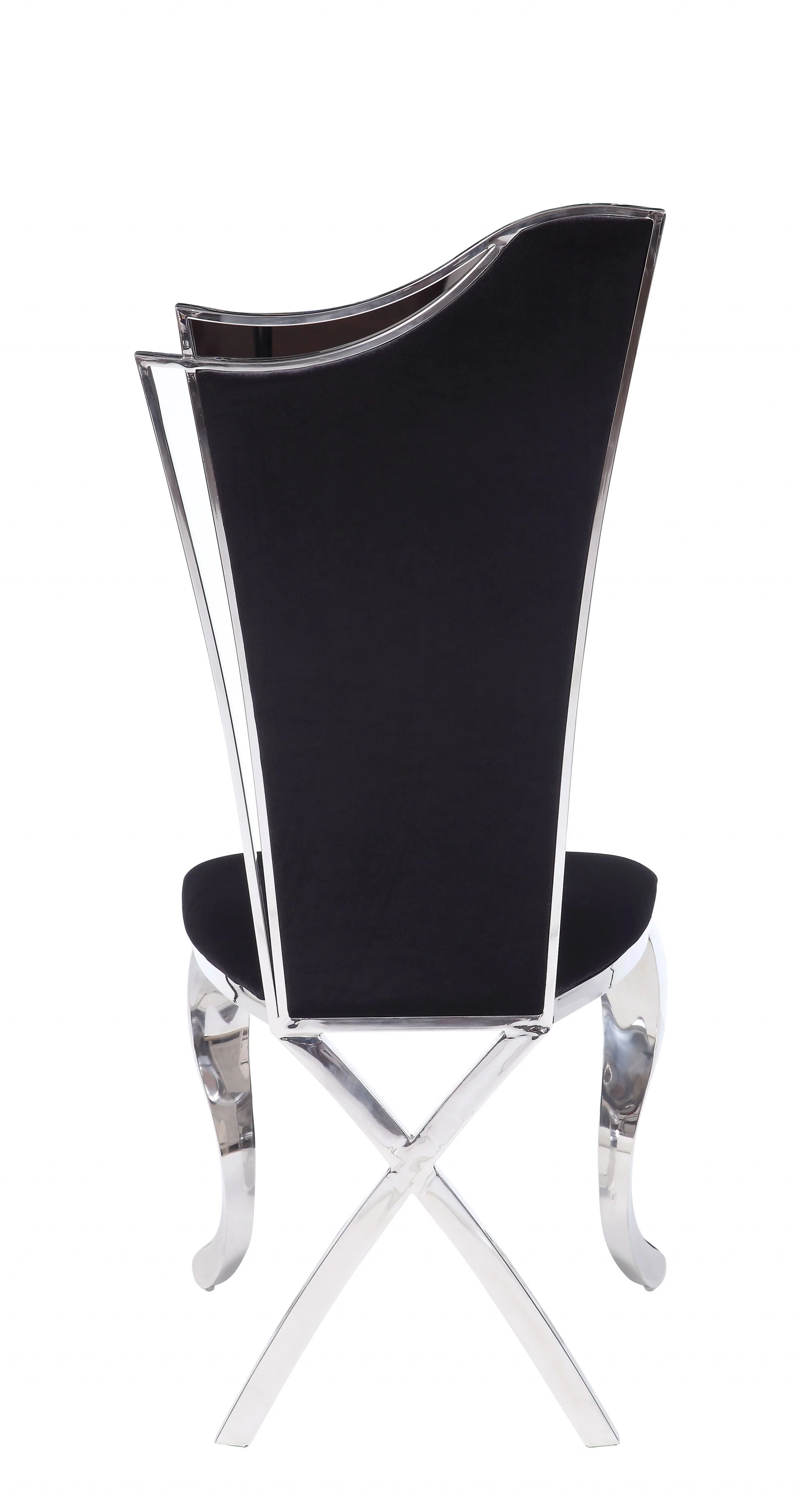 Fabric Stainless Steel Upholstered Seat Side Chair Set By Homeroots - 347321 - Image 2