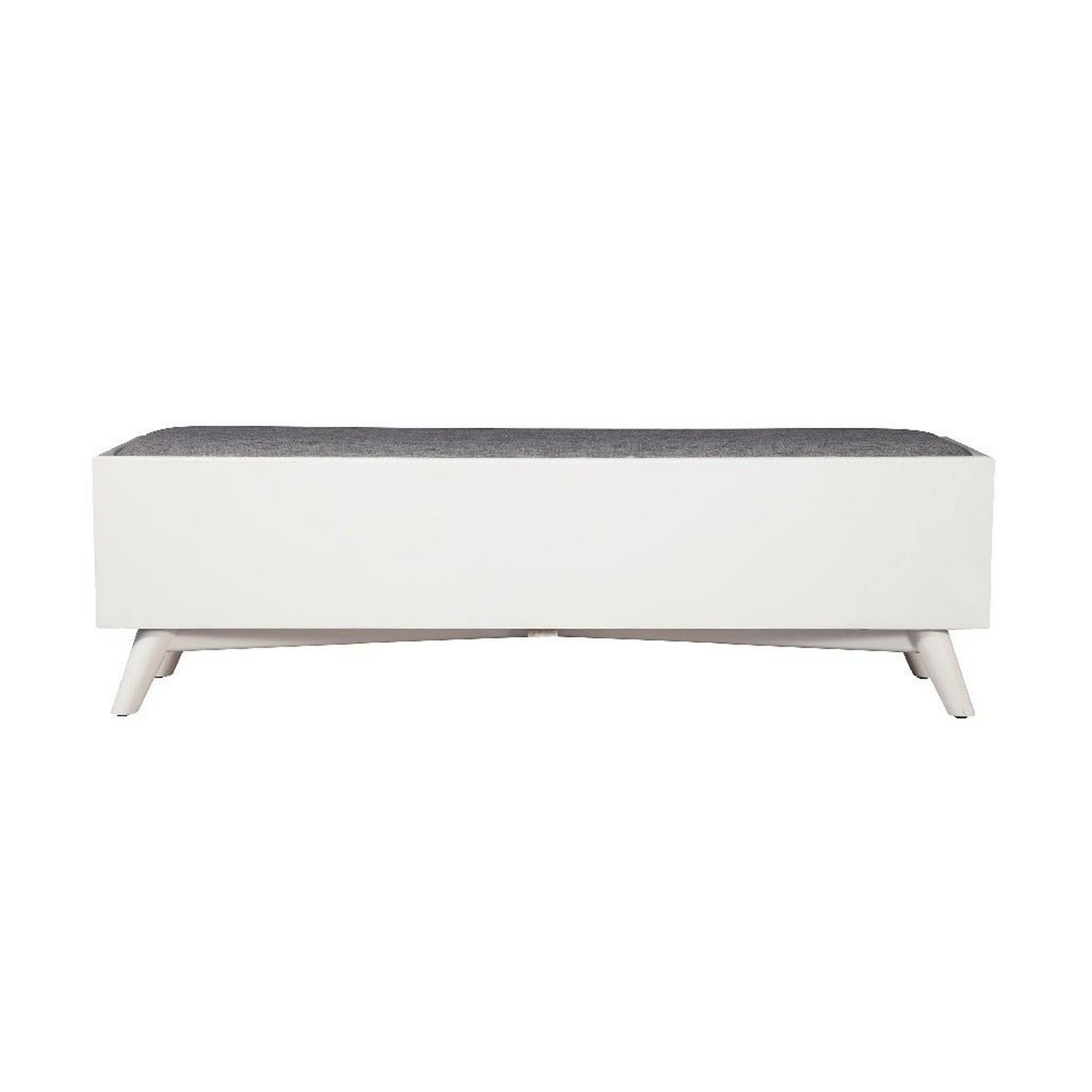 Fabric Upholstered Bedroom Bench with 2 Storage Drawers, White By Benzara - Image 2