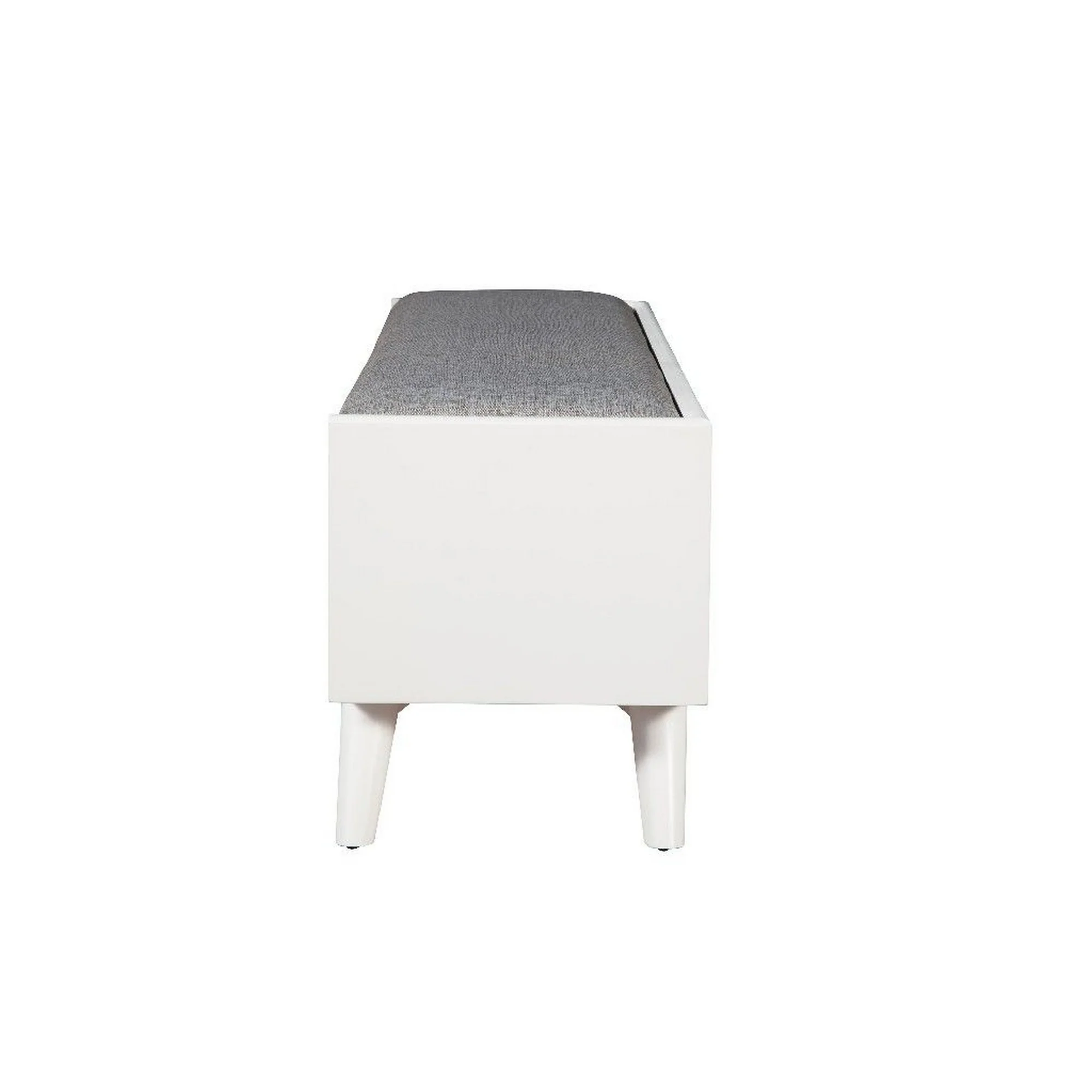 Fabric Upholstered Bedroom Bench with 2 Storage Drawers, White By Benzara - Image 3