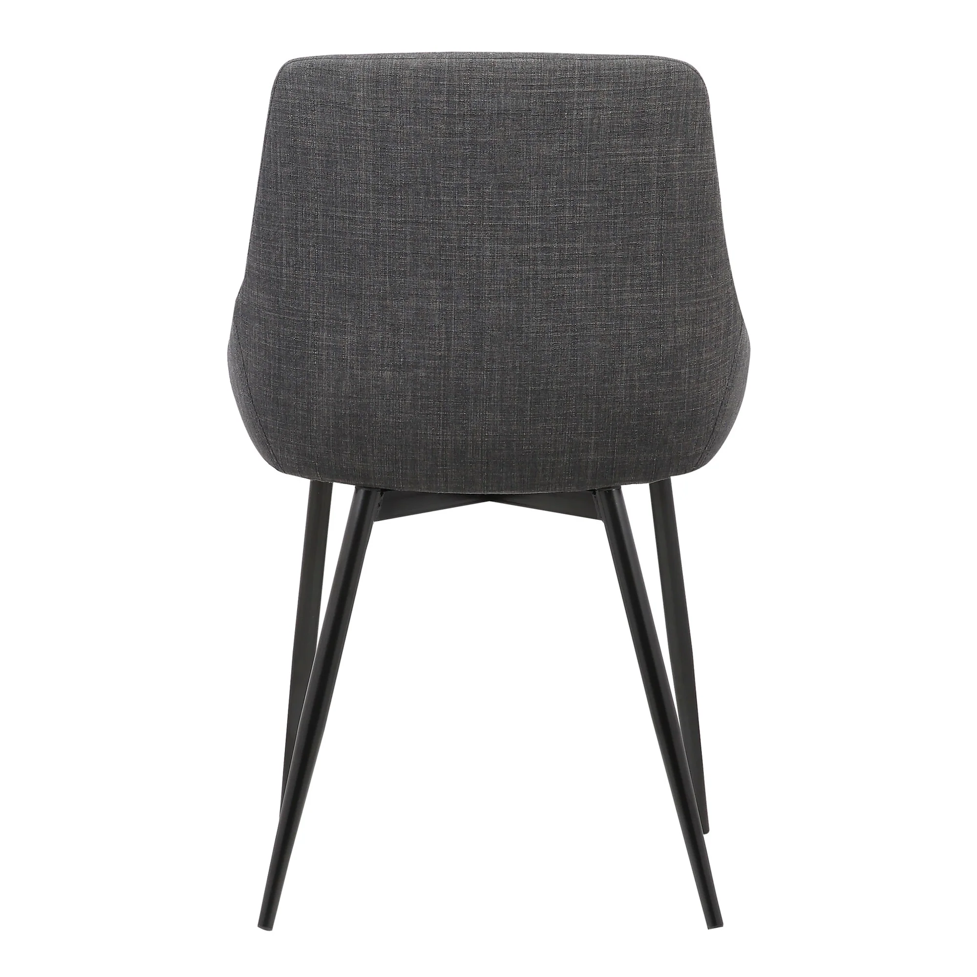 Fabric Upholstered Dining Chair with Metal Legs, Black and Gray By Benzara - Image 3