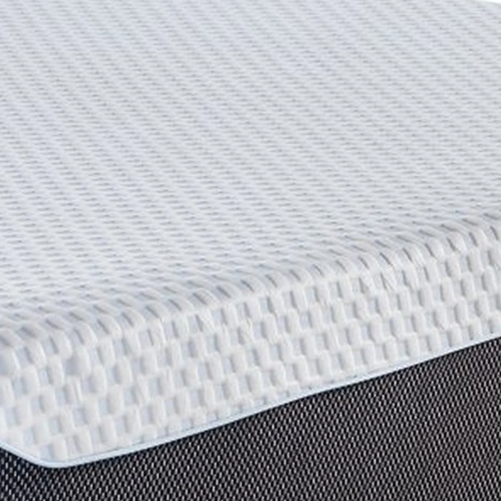 Fabric Upholstered Memory Foam California King Mattress, Black and White By Benzara - Image 4