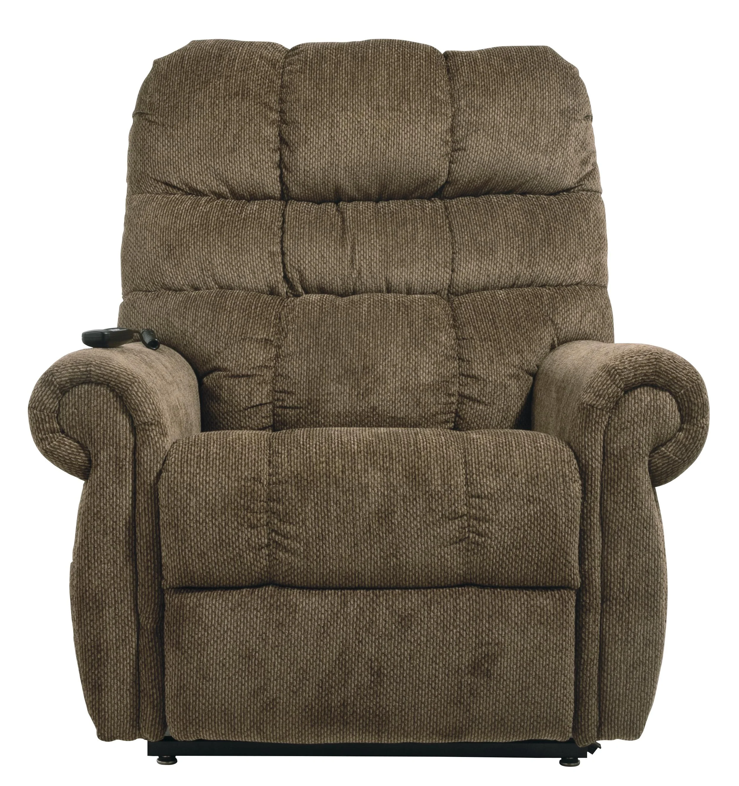 Fabric Upholstered Metal Frame Power Lift Recliner, Brown By Benzara - Image 3