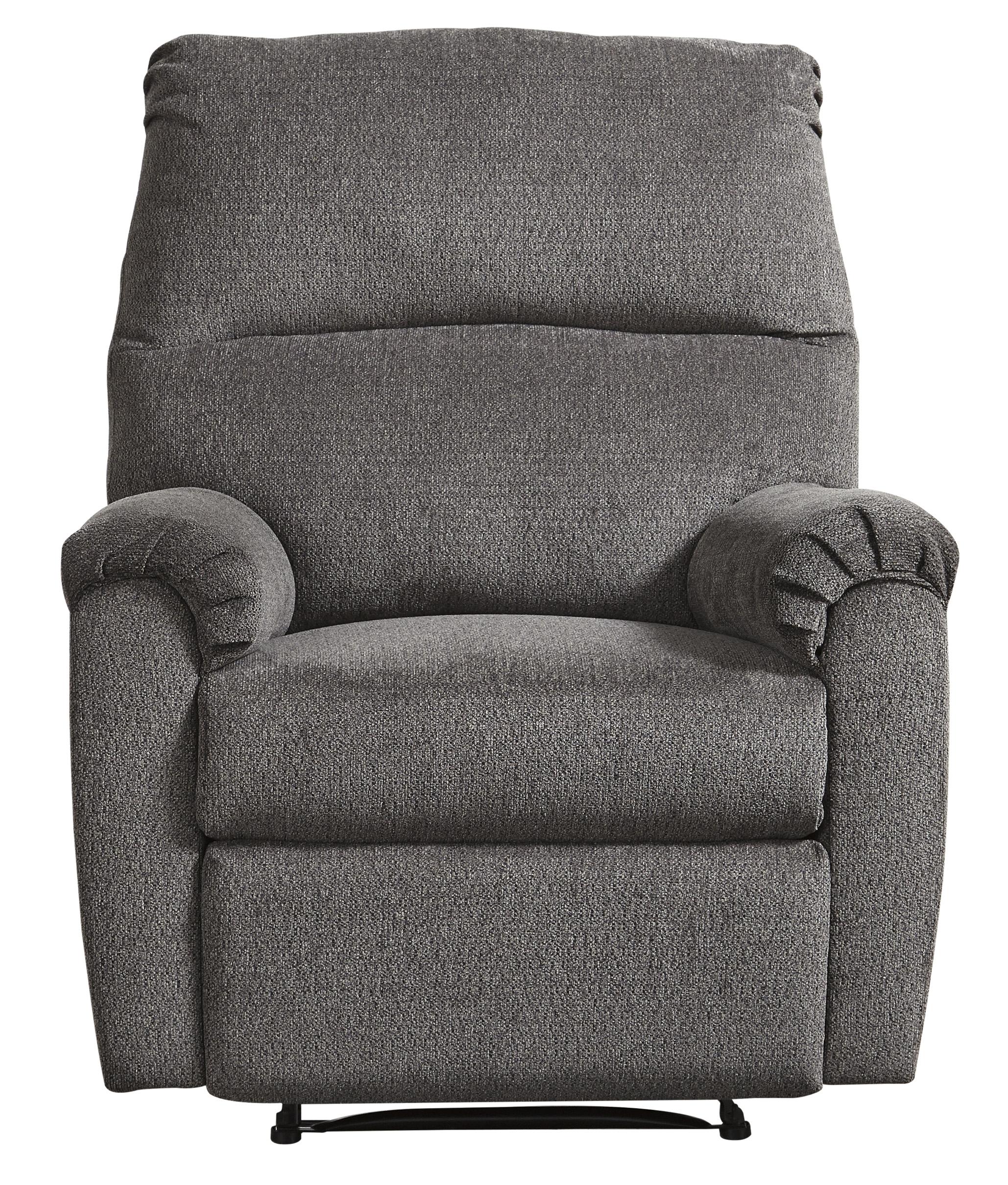 Fabric Upholstered Zero Wall Recliner With Pillow Top Armrests, Gray By Benzara - Image 2