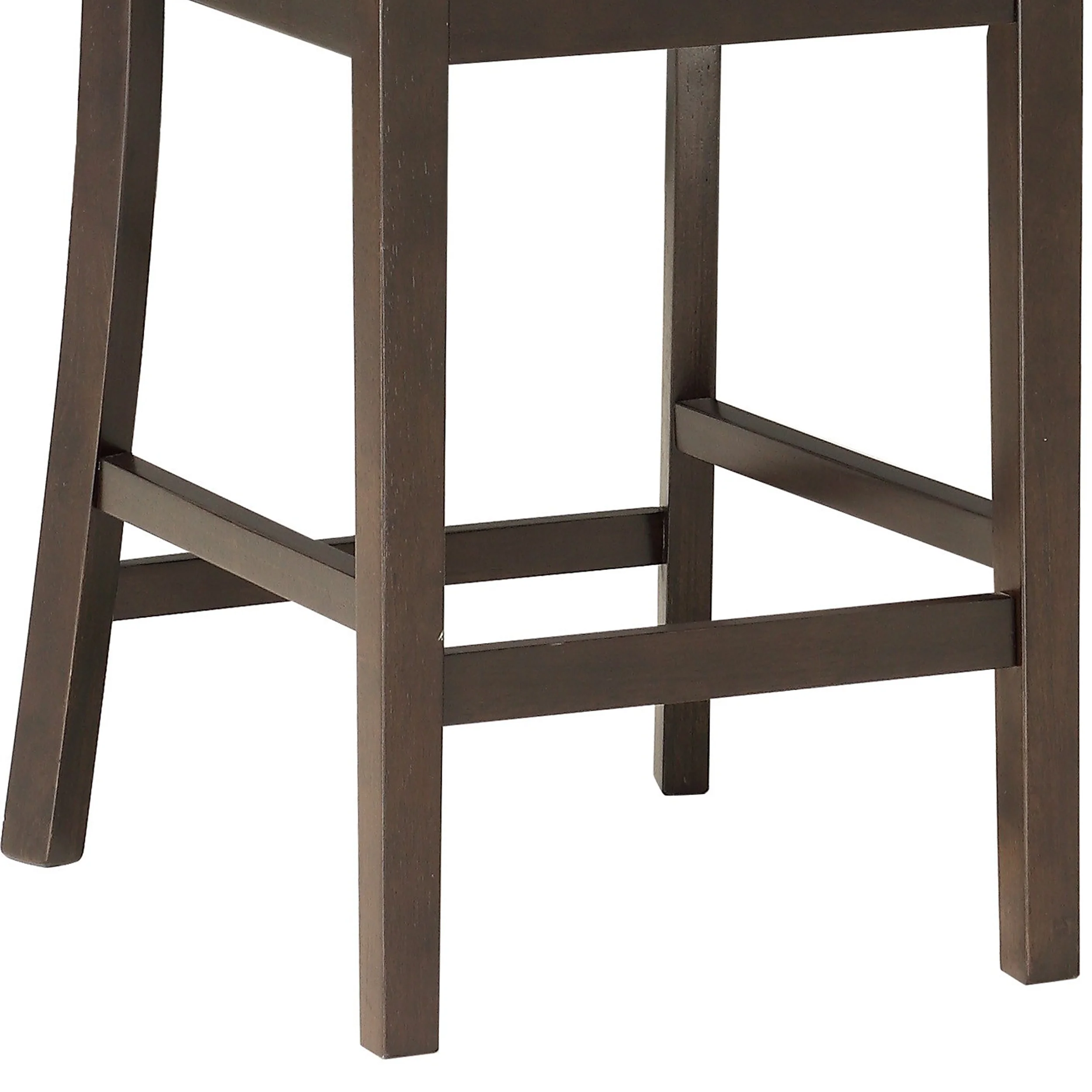 Fabric Wooden Counter Height Chair With Double X Back Design, Brown By Benzara - Image 2