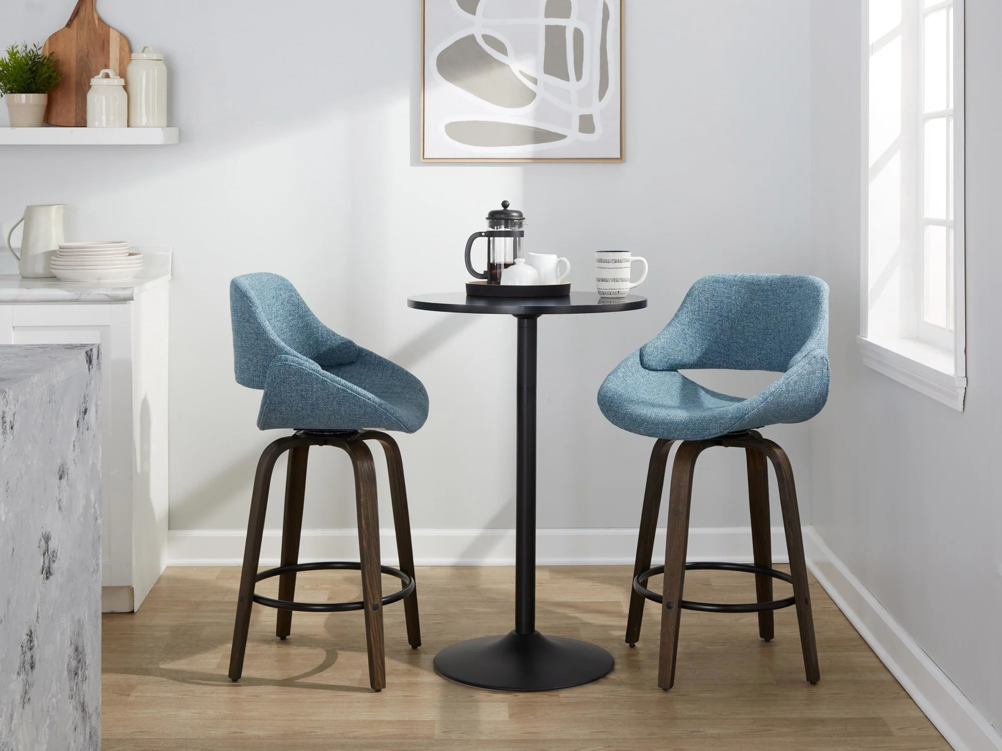 Fabrico 26" Fixed-Height Counter Stool - Set of 2 By LumiSource - B26-FBCOFB-GRTZQ2 BNBU2 - Image 4