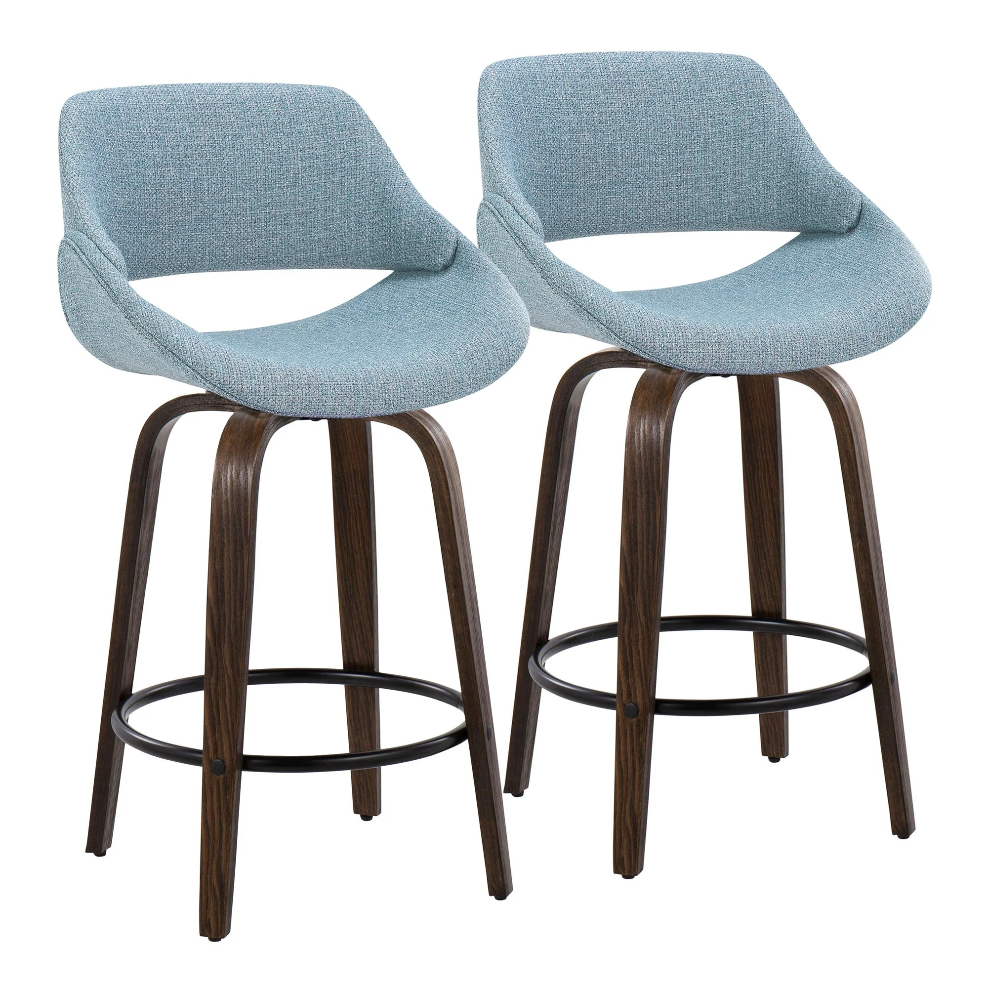 Fabrico 26" Fixed-Height Counter Stool - Set of 2 By LumiSource - B26-FBCOFB-GRTZQ2 BNBU2 - Image 5