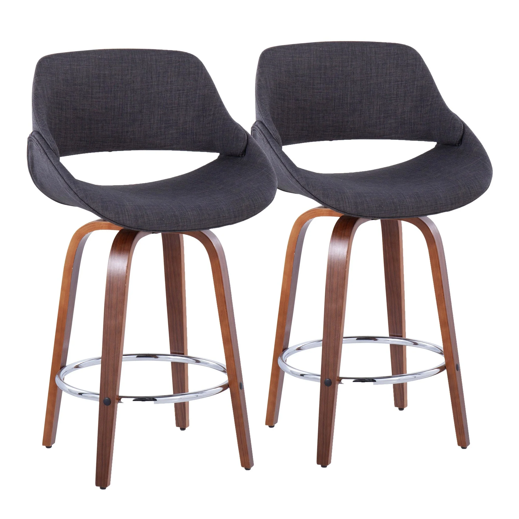 Fabrico 26" Fixed-Height Counter Stool - Set of 2 Gray Black By LumiSource - Image 11