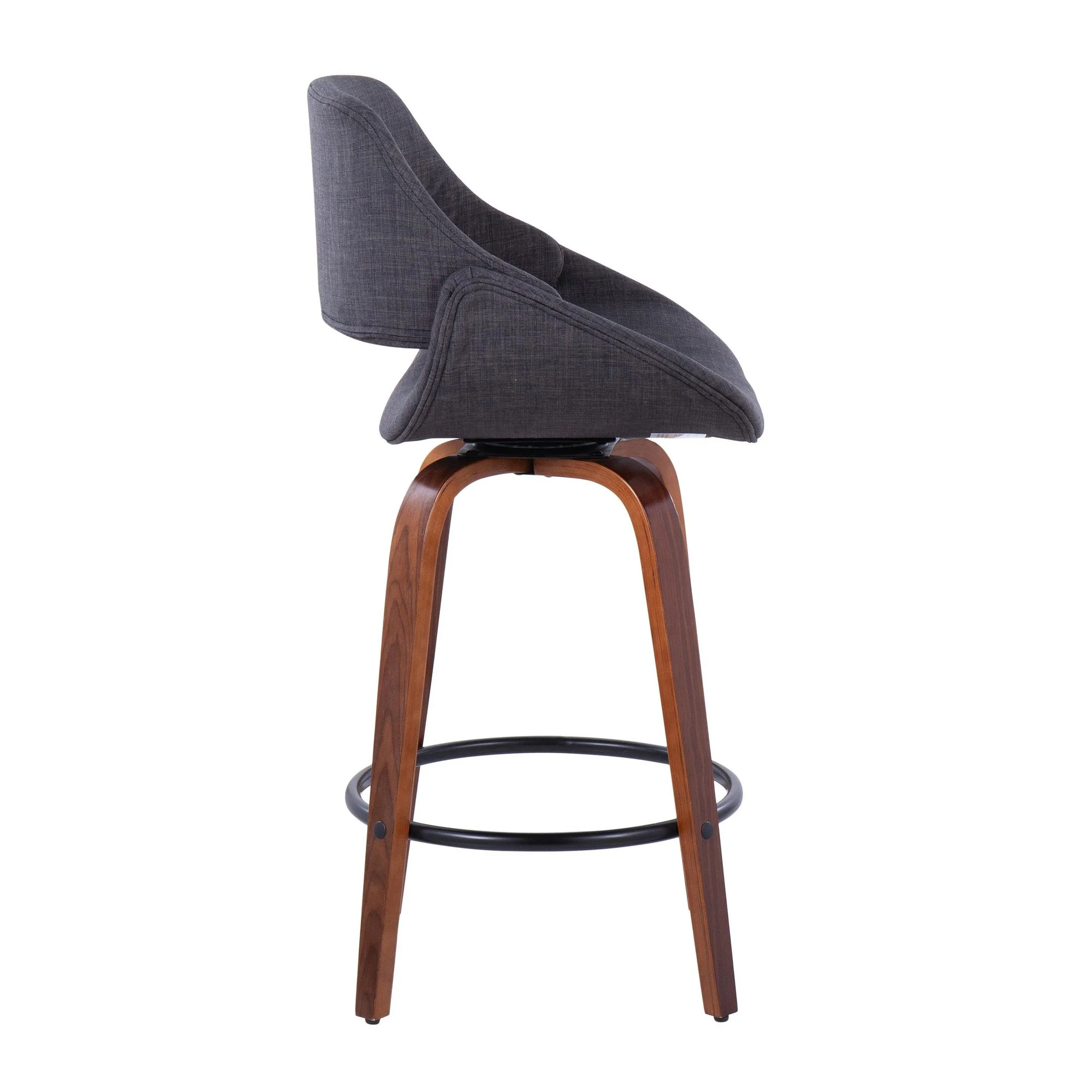 Fabrico 26" Fixed-Height Counter Stool - Set of 2 Gray Black By LumiSource - Image 4