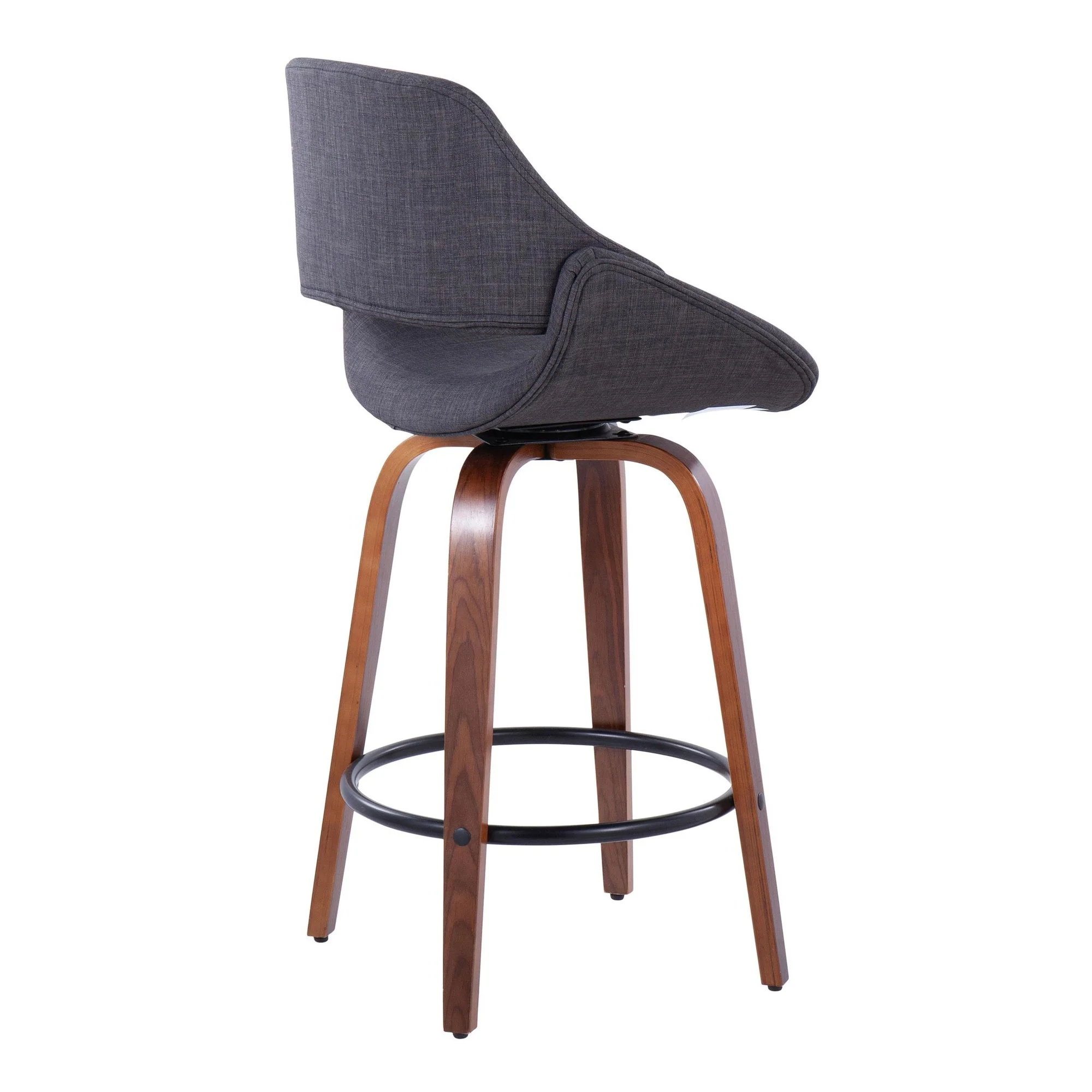 Fabrico 26" Fixed-Height Counter Stool - Set of 2 Gray Black By LumiSource - Image 5