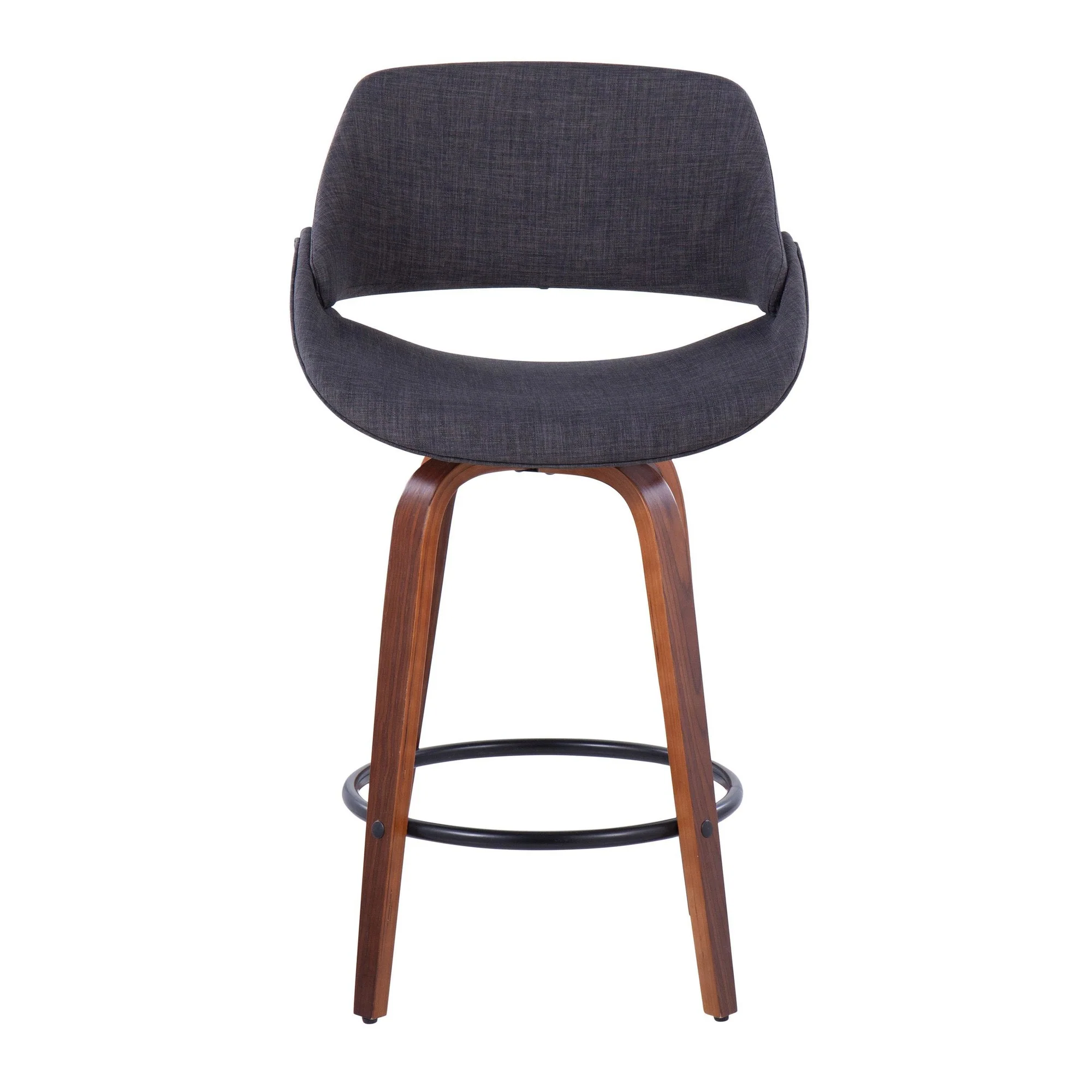Fabrico 26" Fixed-Height Counter Stool - Set of 2 Gray Black By LumiSource - Image 7