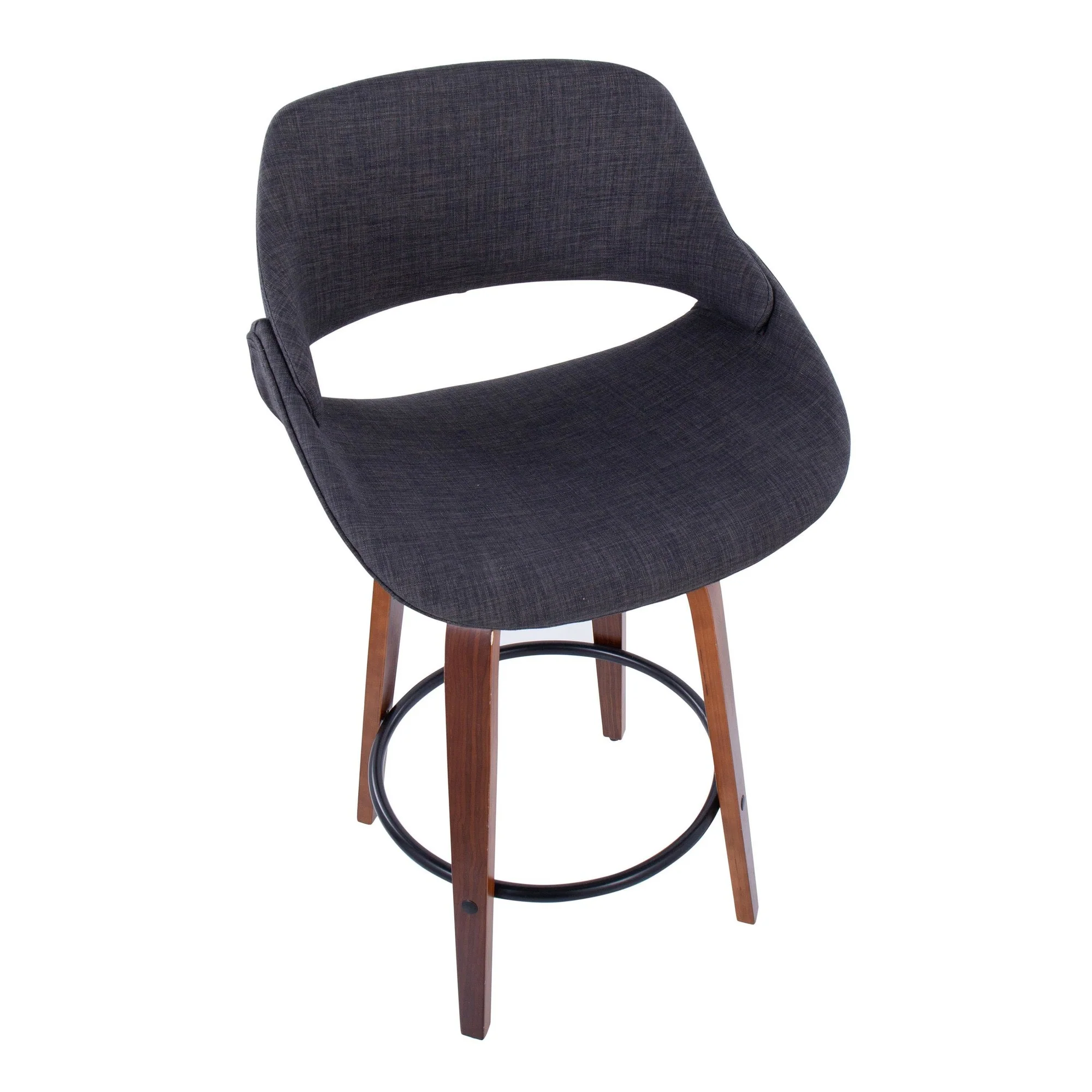 Fabrico 26" Fixed-Height Counter Stool - Set of 2 Gray Black By LumiSource - Image 9
