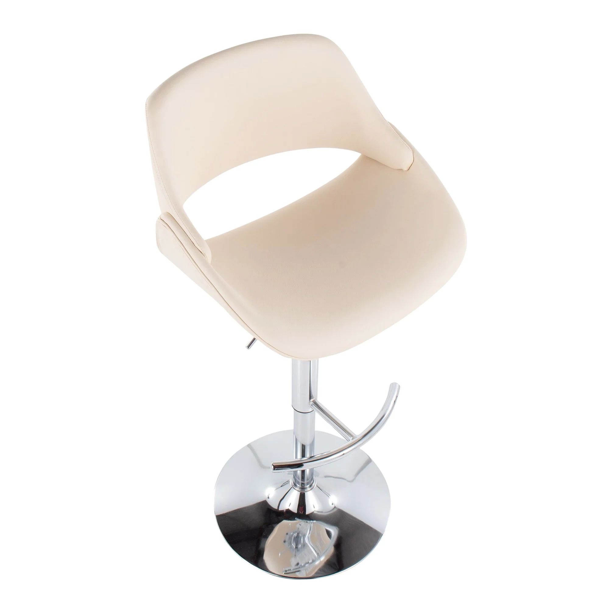Fabrico Adjustable Bar Stool - Set of 2 Cream By LumiSource - Image 3