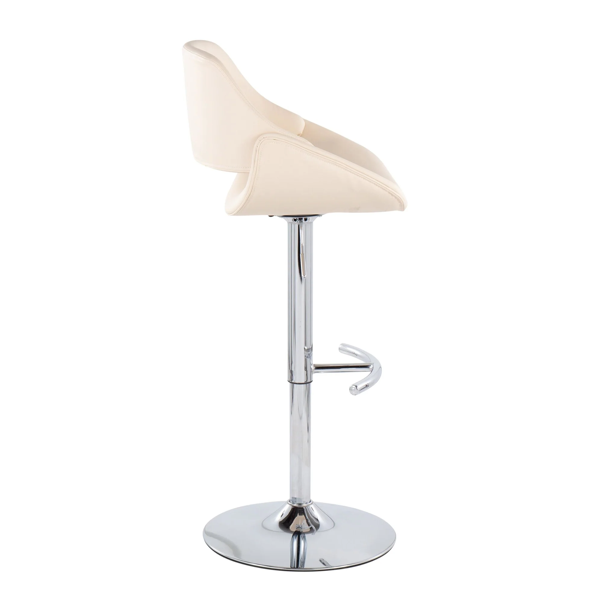 Fabrico Adjustable Bar Stool - Set of 2 Cream By LumiSource - Image 6