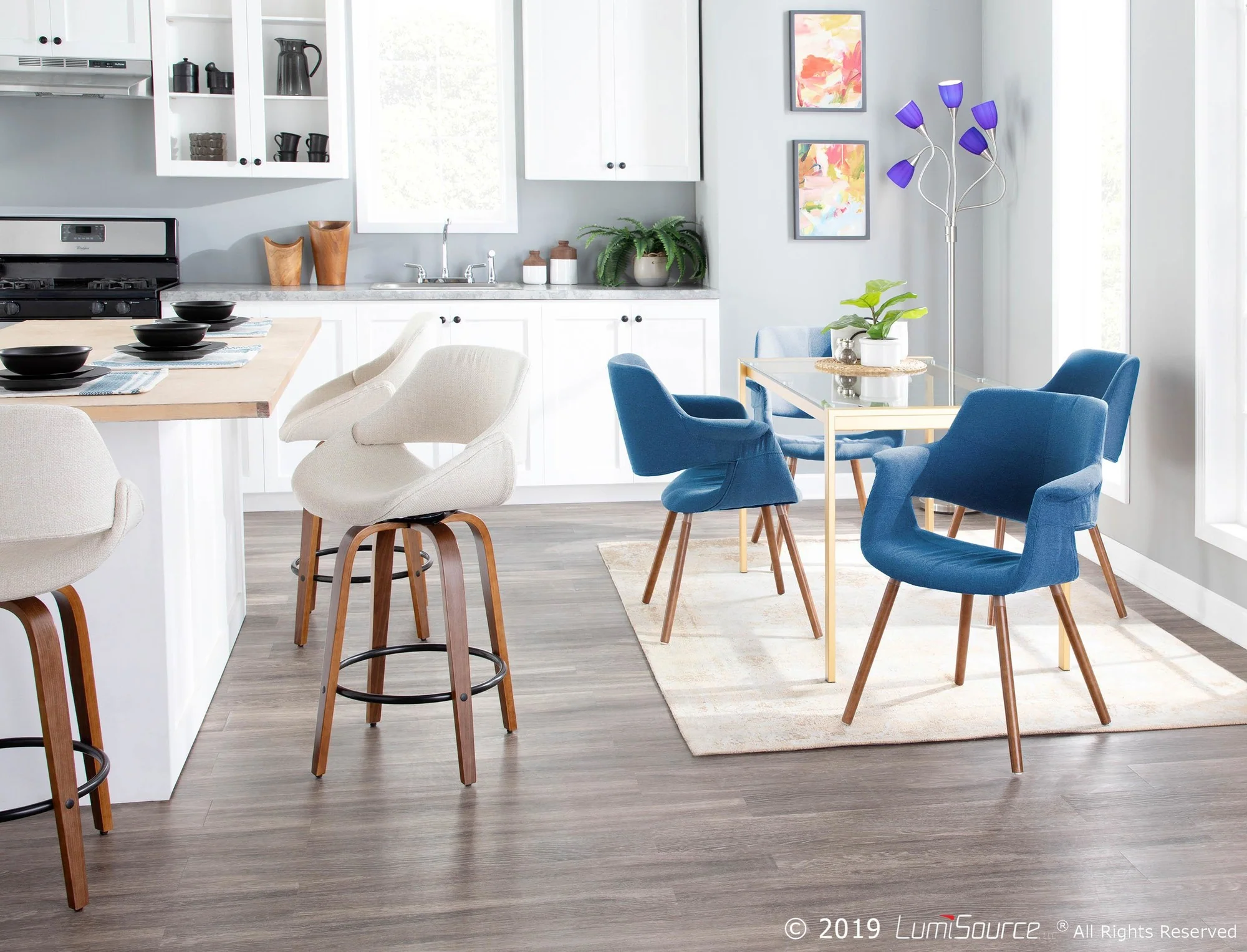 Fabrico Counter Stool - Set of 2 Blue By LumiSource - B26-FBCO2Q WL+BU2 - Image 16