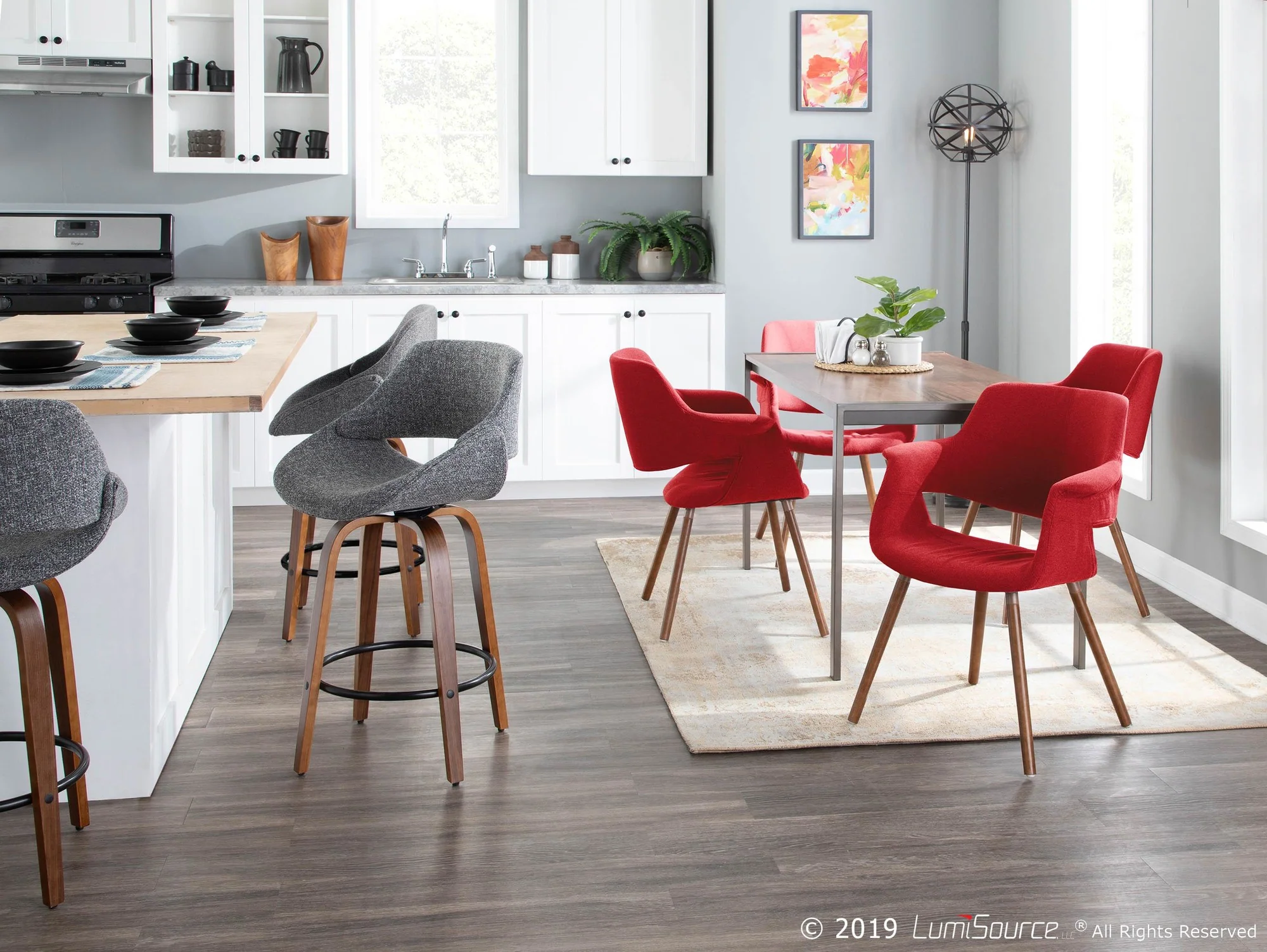 Fabrico Counter Stool - Set of 2 Blue By LumiSource - B26-FBCO2Q WL+BU2 - Image 26