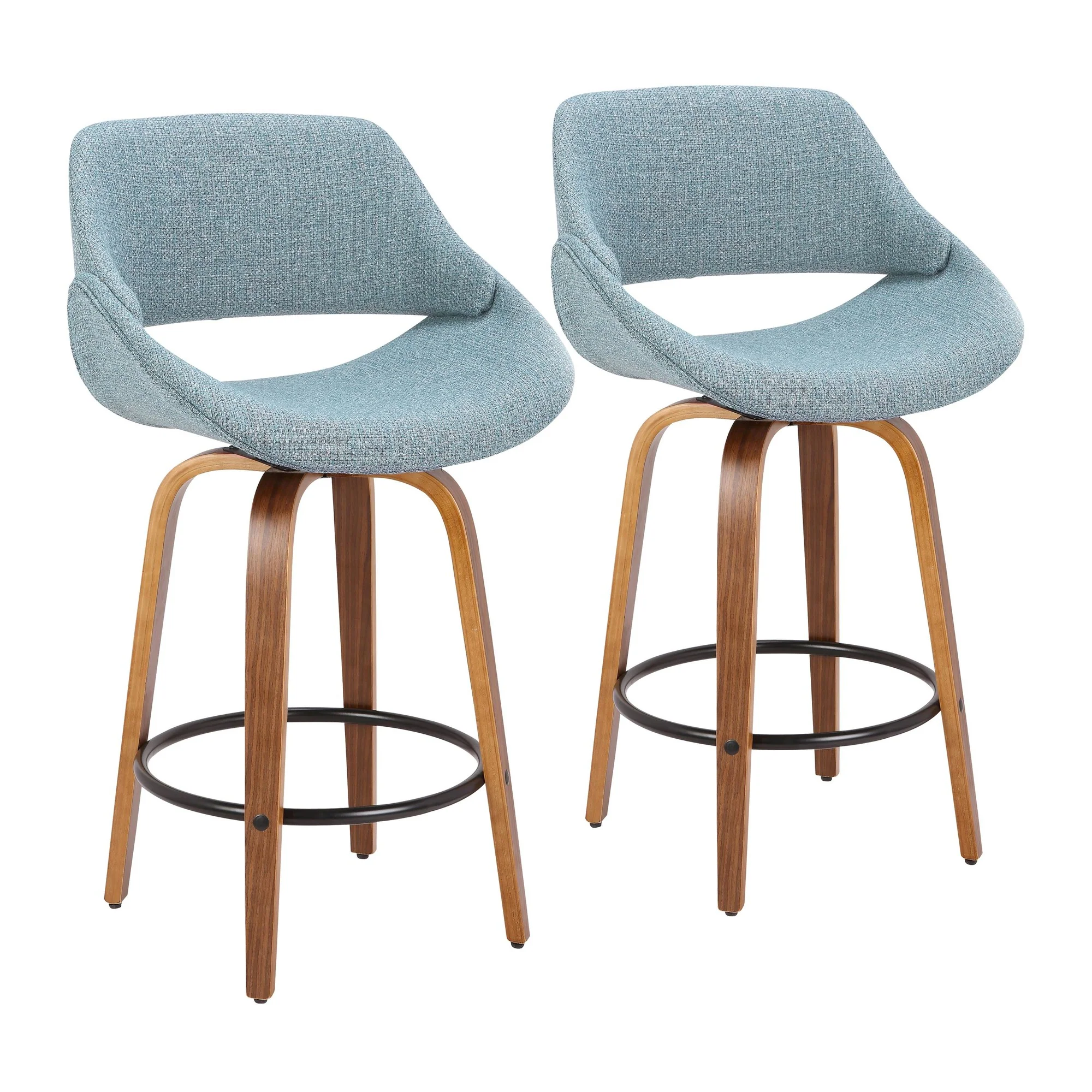 Fabrico Counter Stool - Set of 2 Blue By LumiSource - B26-FBCO2Q WL+BU2 - Image 3