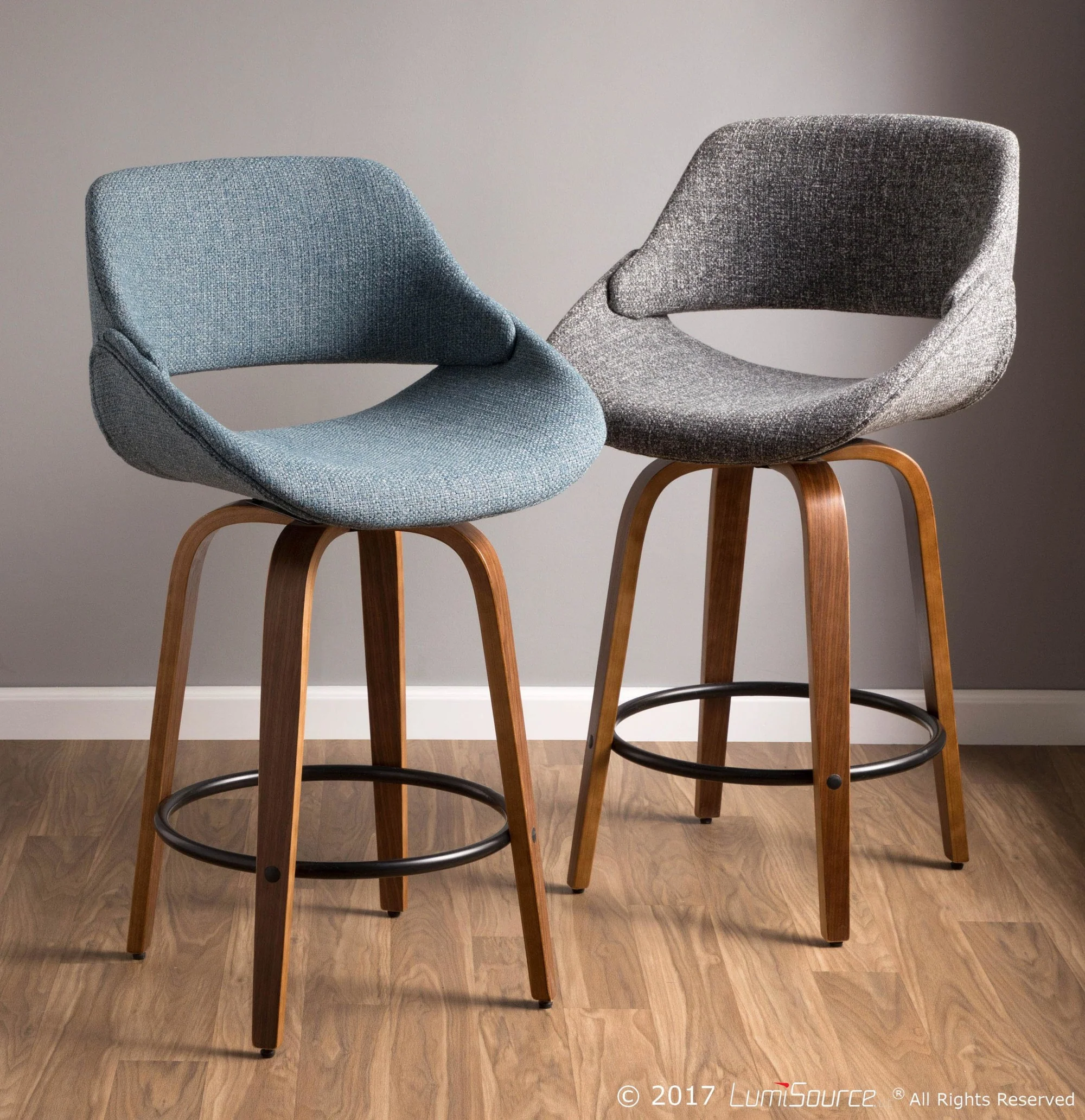 Fabrico Counter Stool - Set of 2 Blue By LumiSource - B26-FBCO2Q WL+BU2 - Image 7