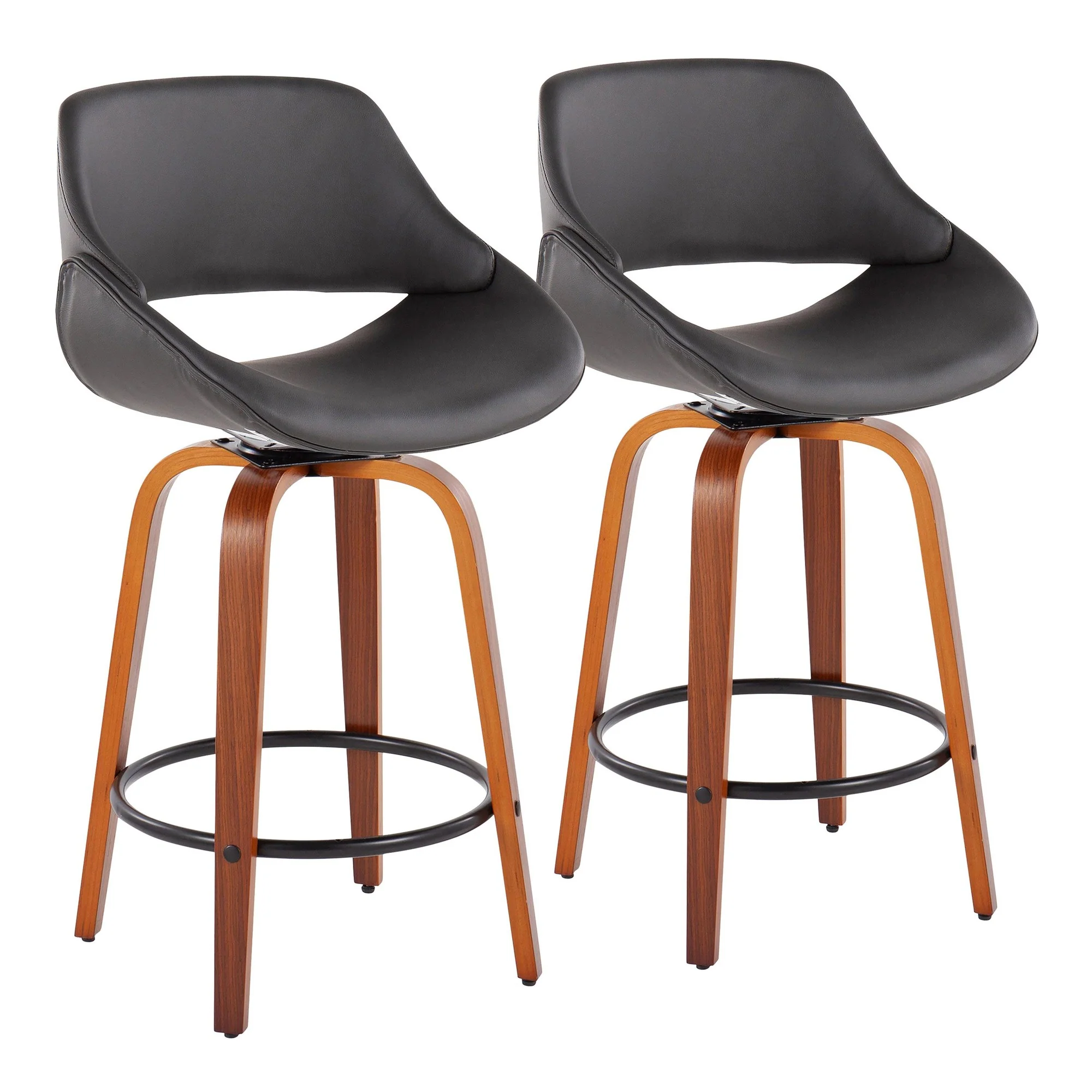 Fabrico Fixed-Height Counter Stool - Set of 2 Black By LumiSource - B26-FBCOPU-SWVQ2 WLBK2 - Image 15