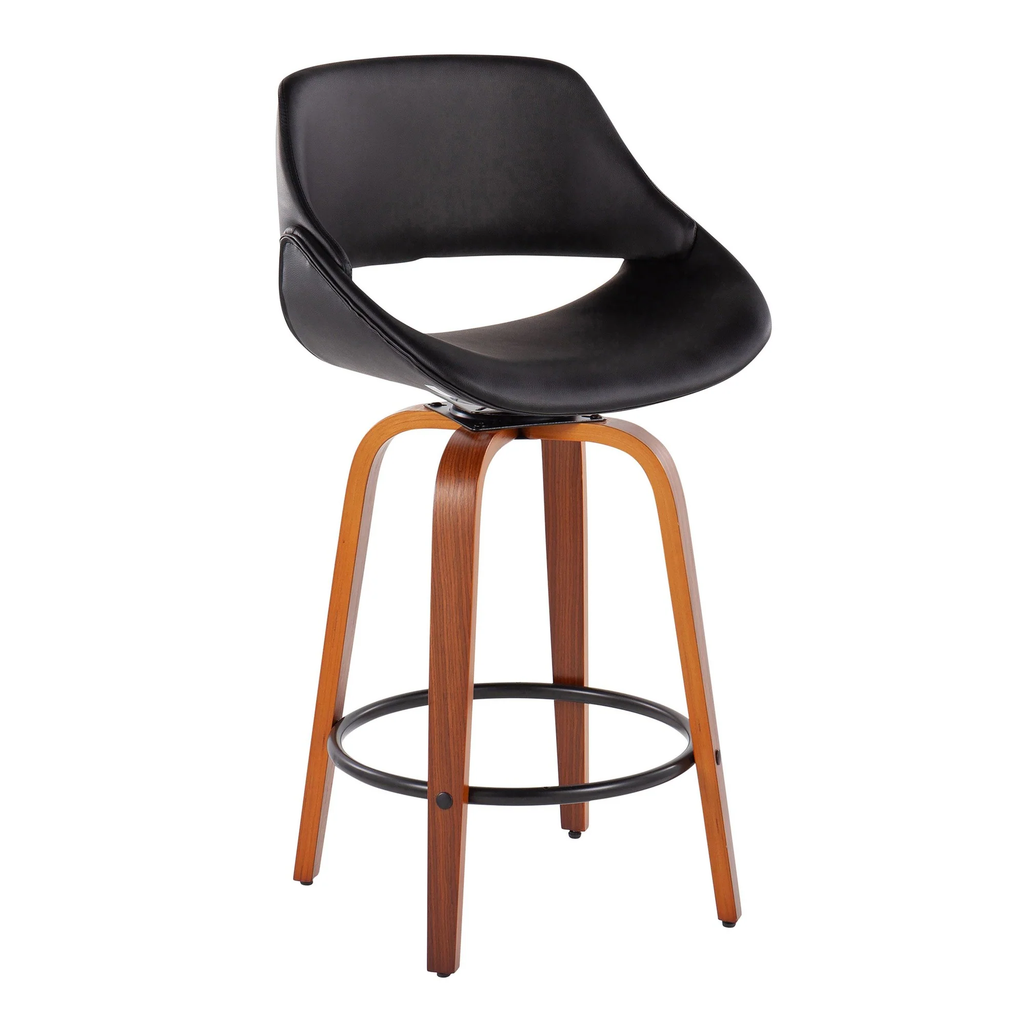 Fabrico Fixed-Height Counter Stool - Set of 2 Black By LumiSource - B26-FBCOPU-SWVQ2 WLBK2 - Image 4