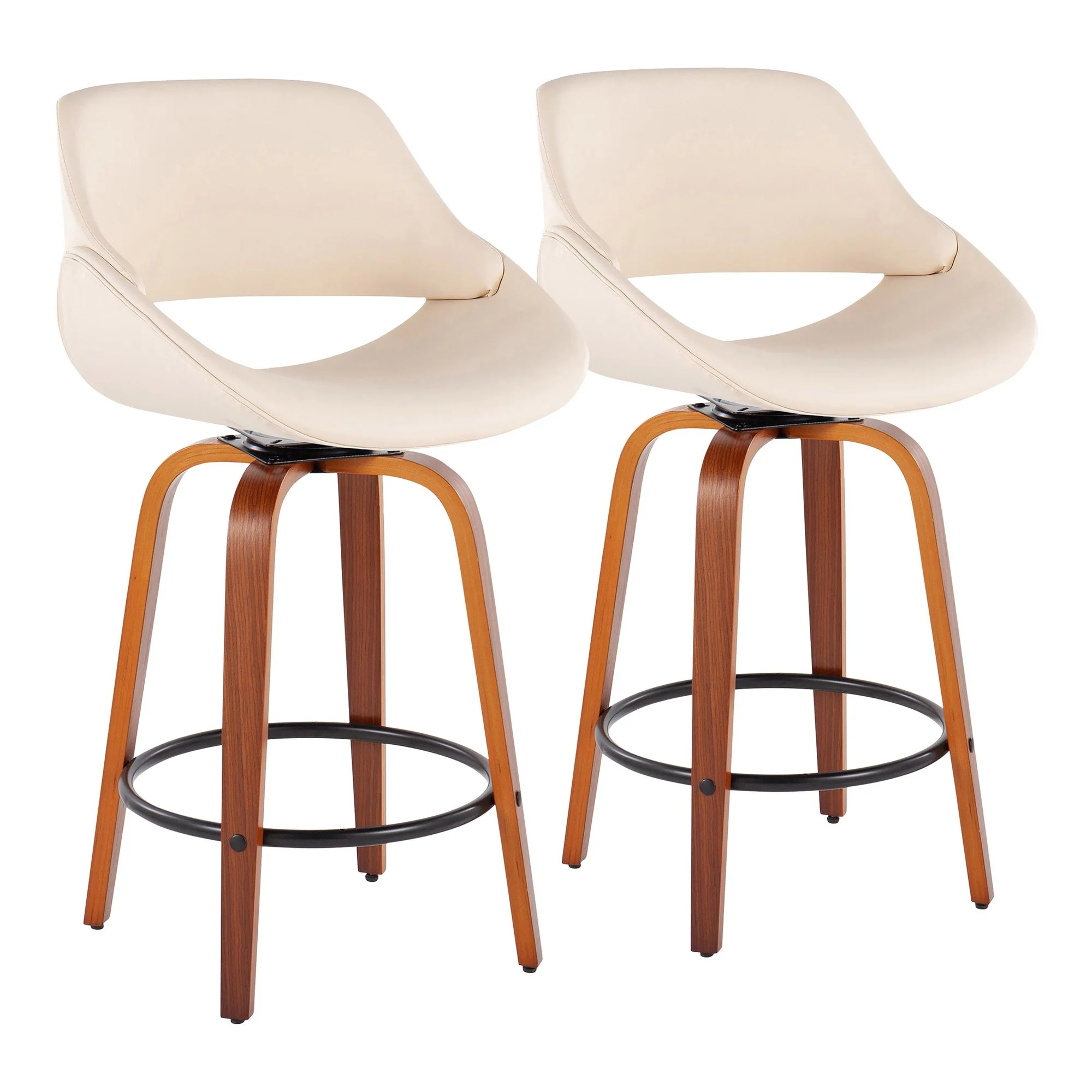 Fabrico Fixed-Height Counter Stool - Set of 2 Black By LumiSource - B26-FBCOPU-SWVQ2 WLBK2 - Image 8
