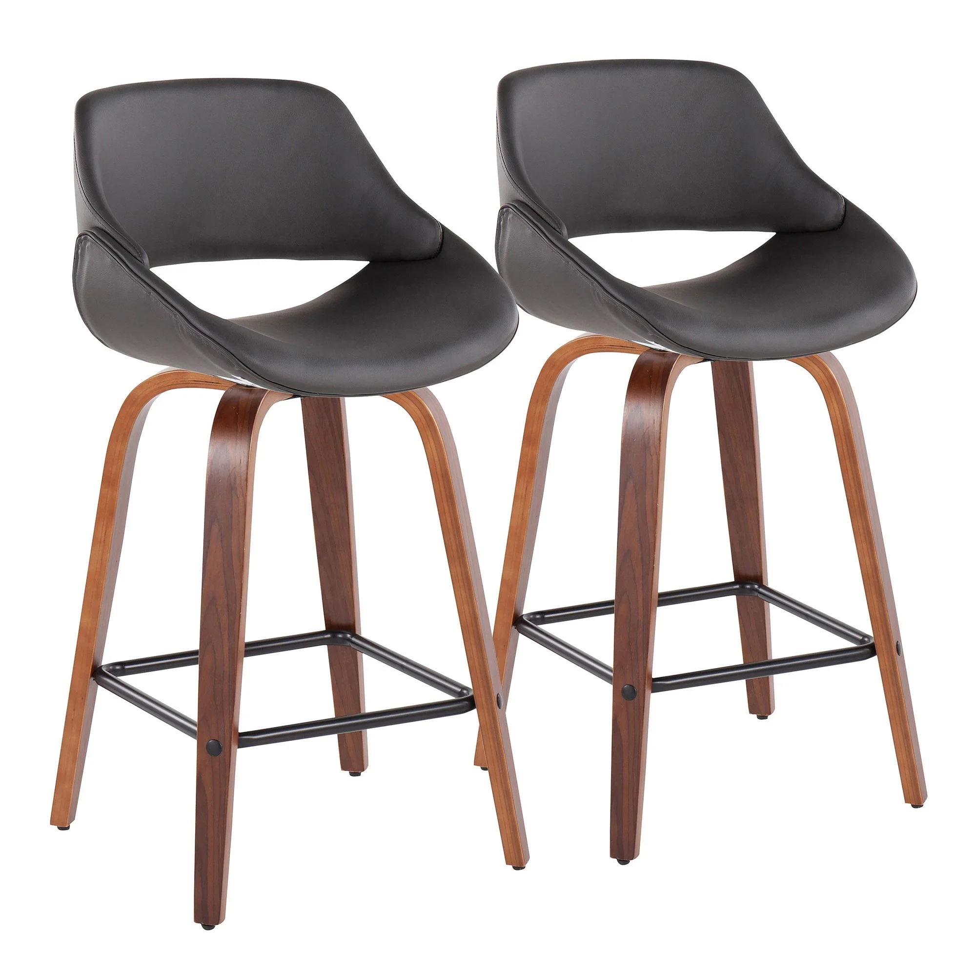 Fabrico Fixed-Height Counter Stool - Set of 2 Black By LumiSource - B26-FBCOPU-SWVX2 WLBK2 - Image 15