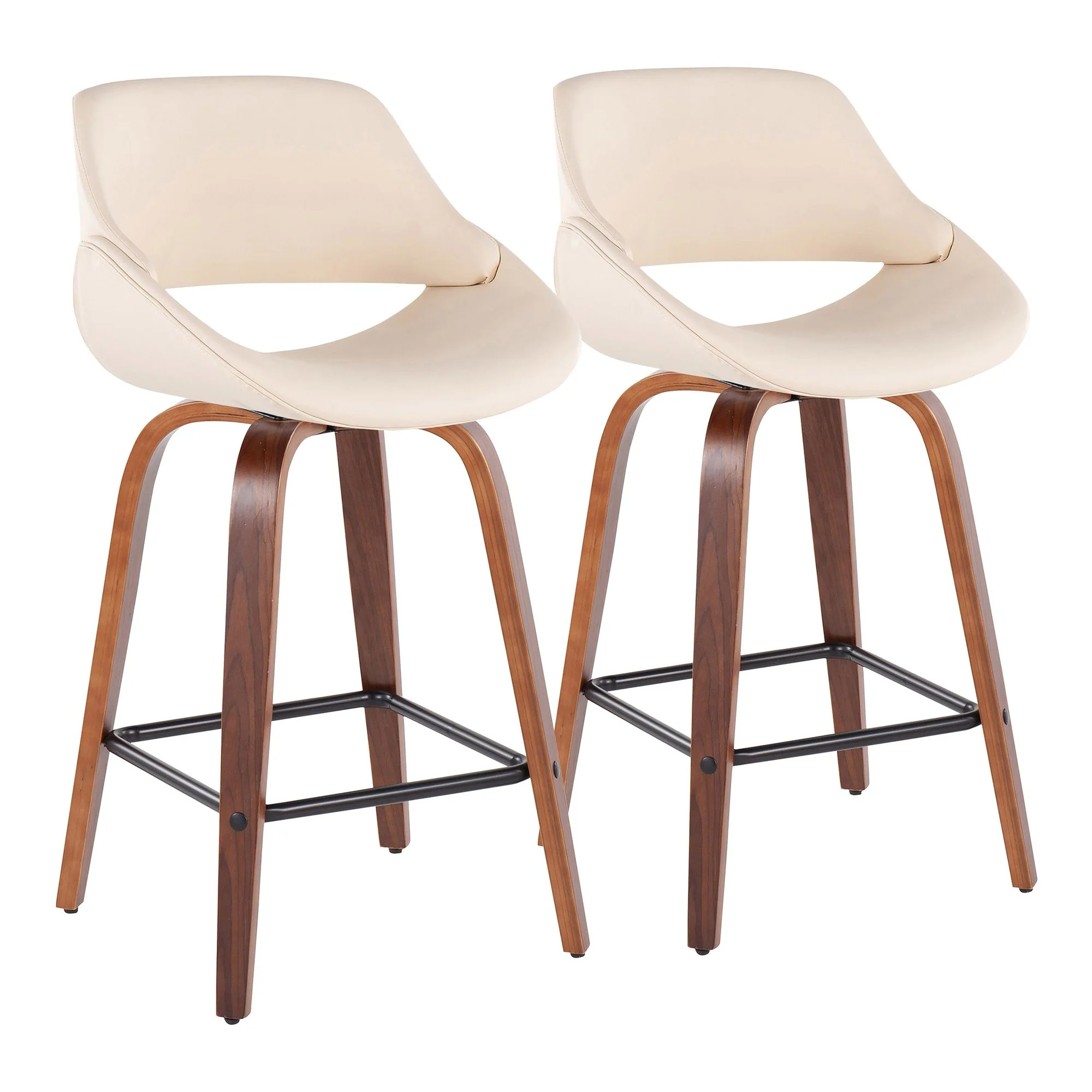 Fabrico Fixed-Height Counter Stool - Set of 2 Black By LumiSource - B26-FBCOPU-SWVX2 WLBK2 - Image 8