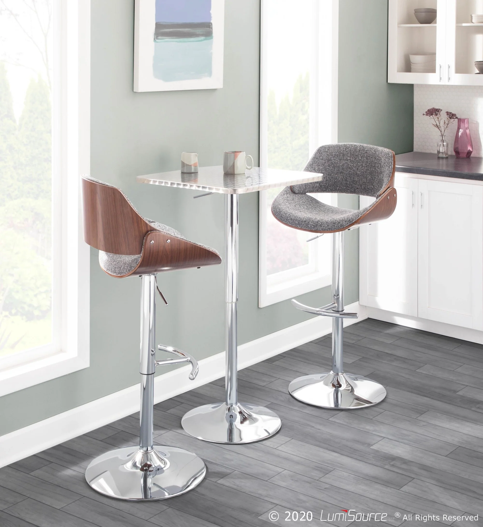 Fabrizzi Adjustable Barstool - Set of 2 Blue By LumiSource - Image 15