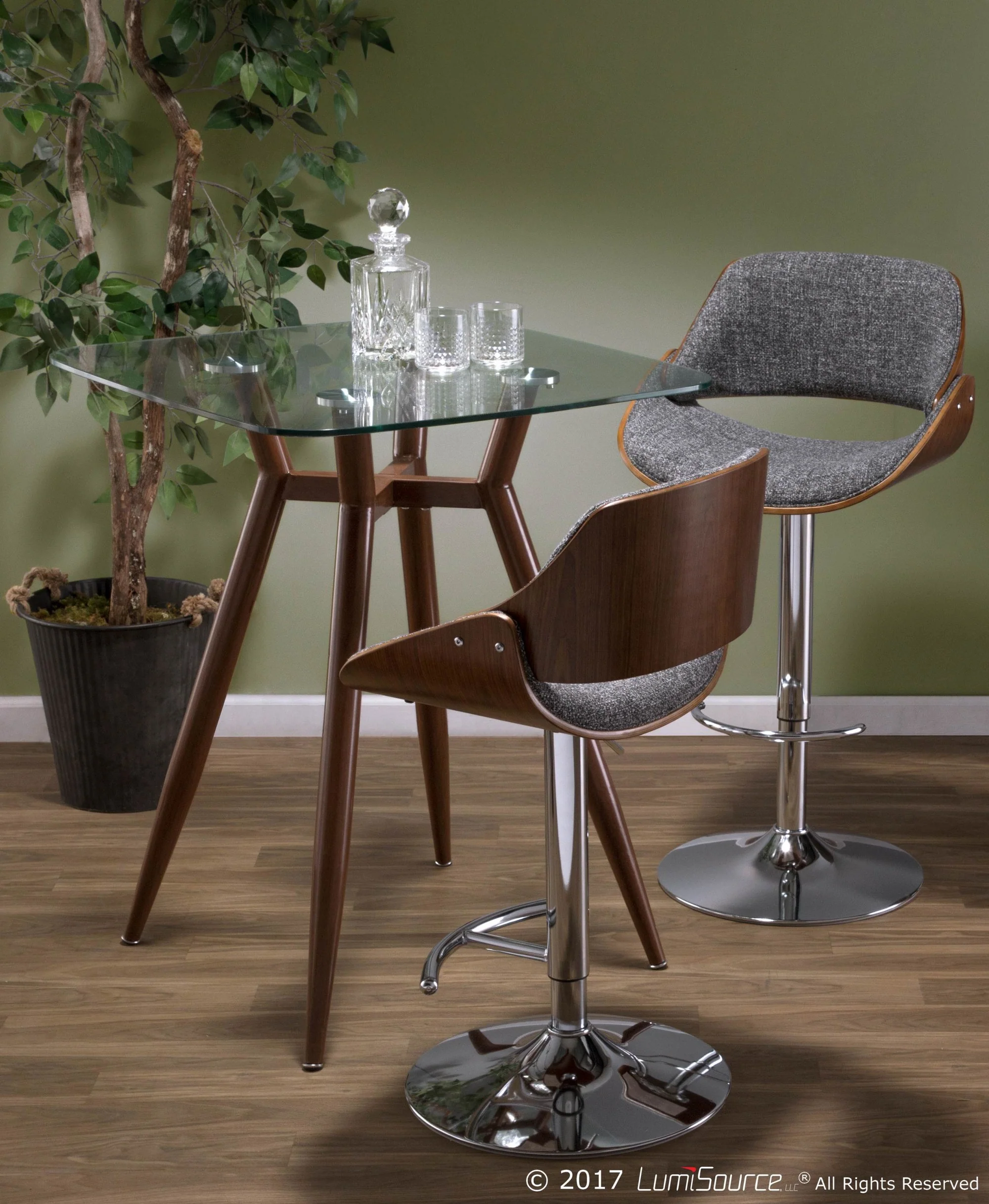 Fabrizzi Adjustable Barstool - Set of 2 Blue By LumiSource - Image 17