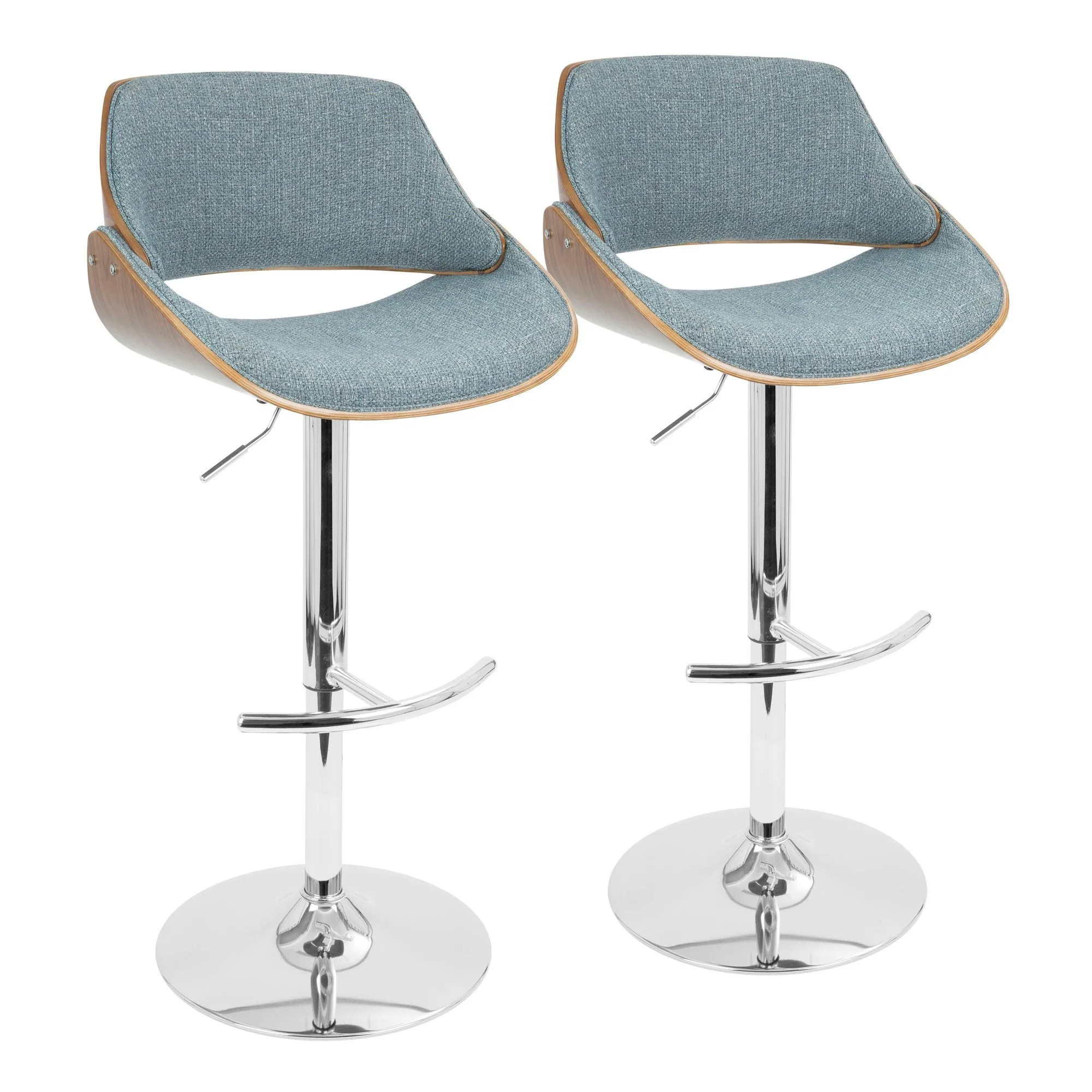 Fabrizzi Adjustable Barstool - Set of 2 Blue By LumiSource - Image 2