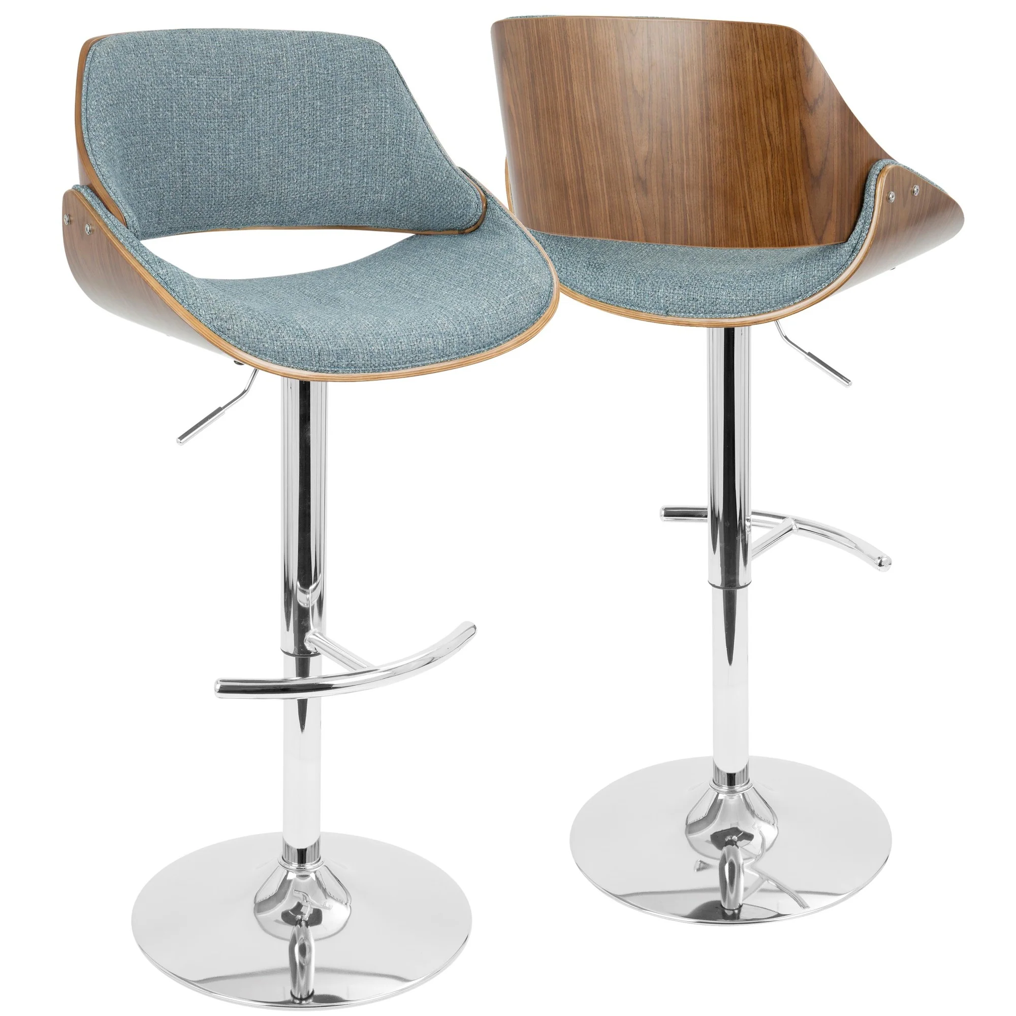 Fabrizzi Adjustable Barstool - Set of 2 Blue By LumiSource - Image 7