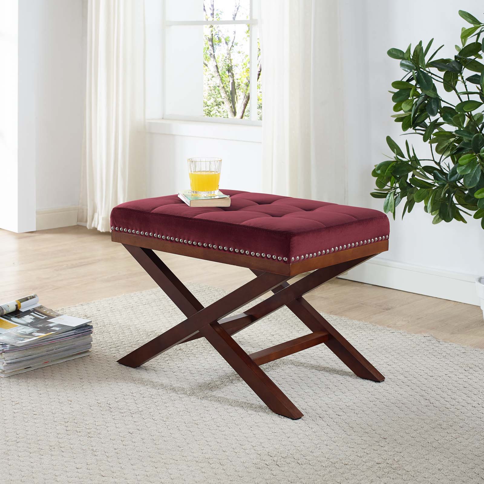 Facet Velvet Bench By Modway - EEI-2571 - Image 5